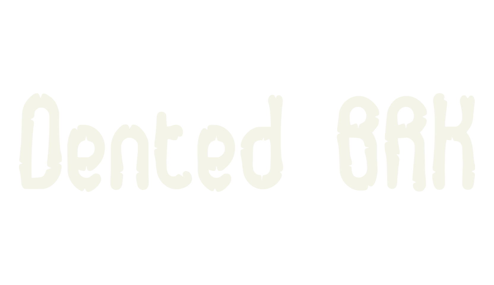 Dented BRK, display font preview