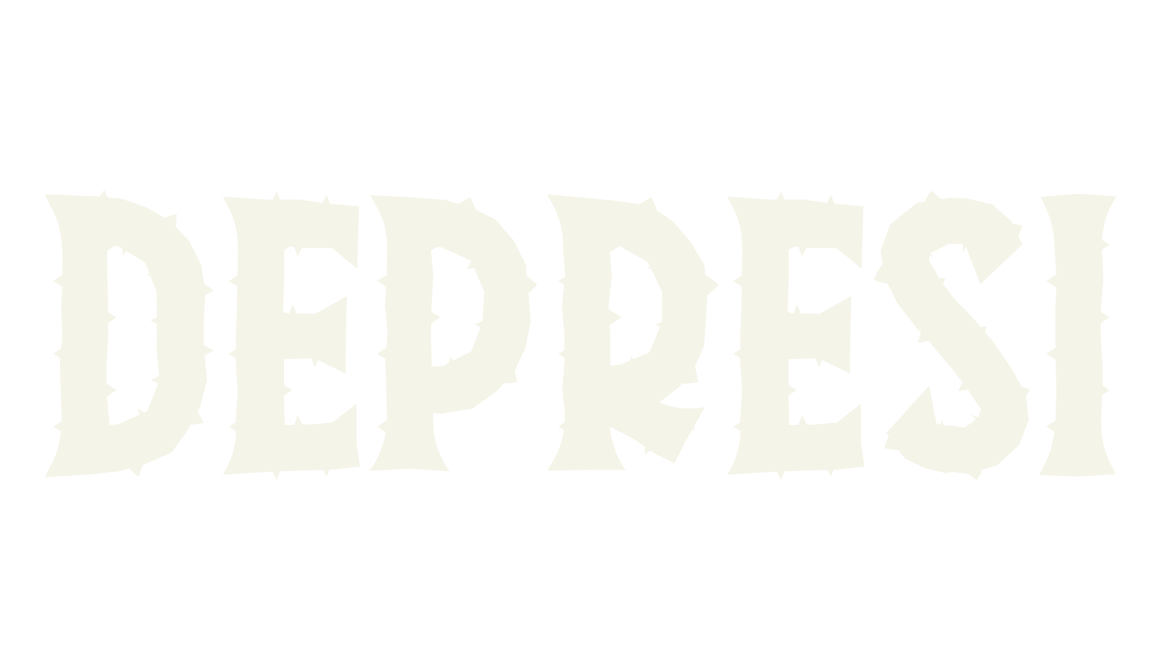 Depresi, graphic font preview
