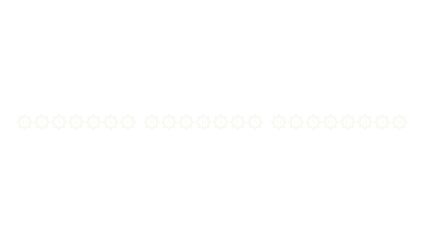 Diamond mandala monogram, mandala font preview