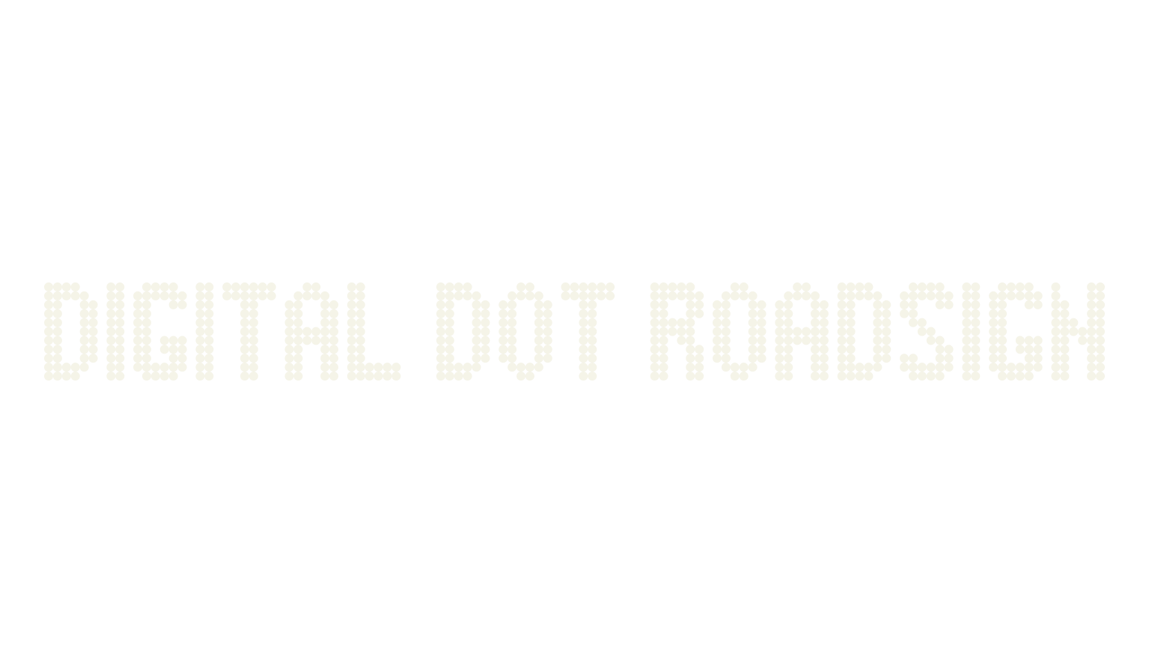 Digital Dot Roadsign, display market font preview