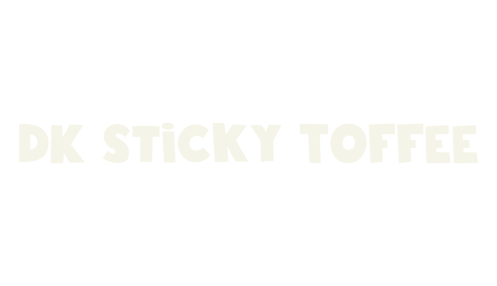 DK Sticky Toffee, display market font preview