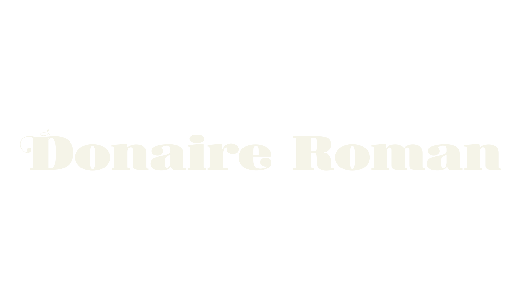 Donaire Roman, historical font preview