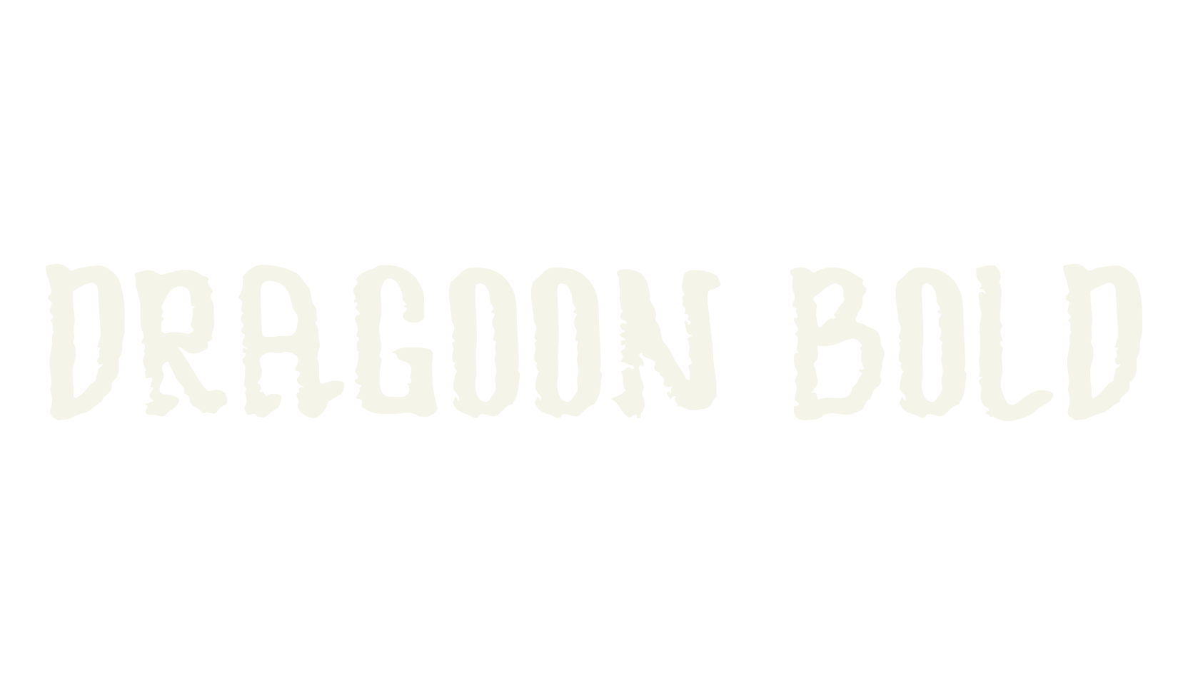 DRAGOON BOLD, hand drawn font preview