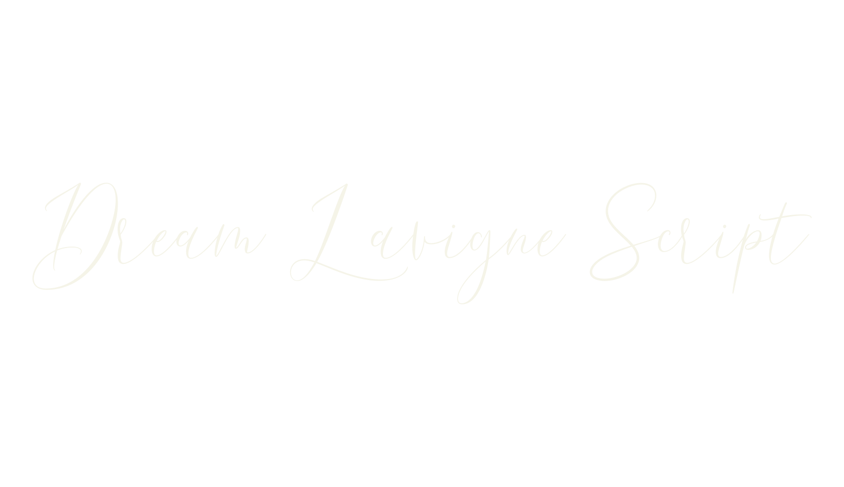 Dream Lavigne Script, cursive font preview