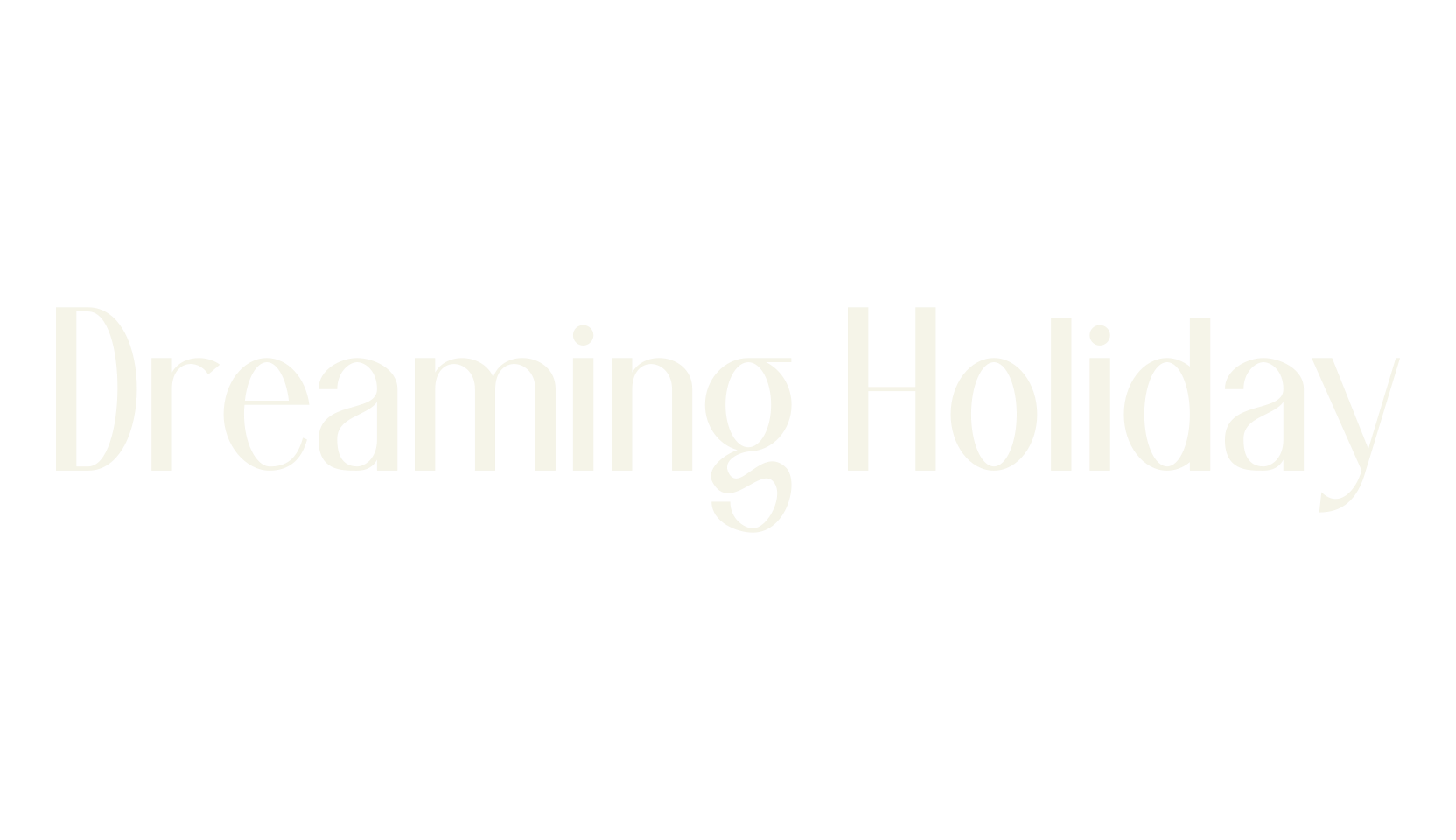 Dreaming Holiday, cursive font preview