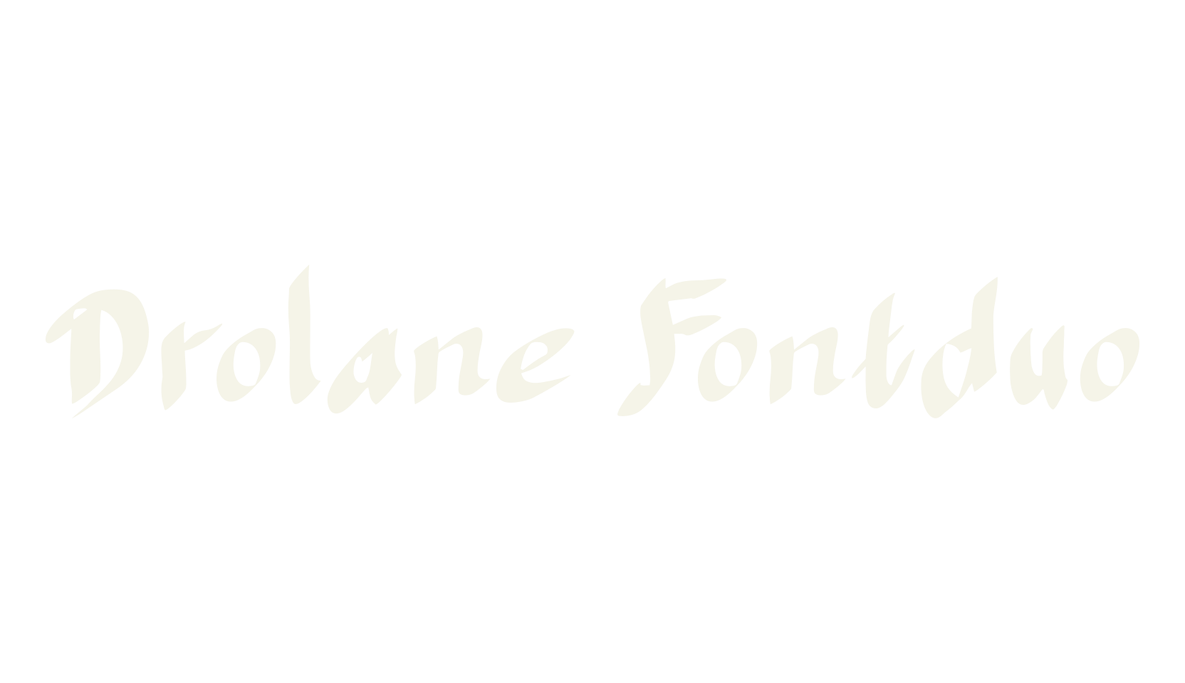 Drolane Fontduo, script font preview
