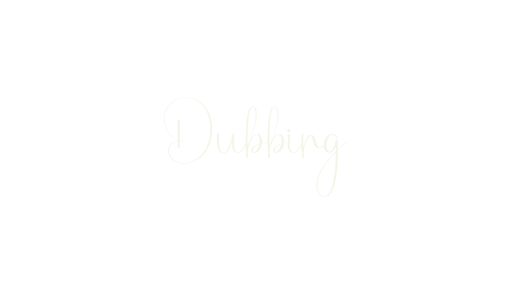 Dubbing, cursive font preview