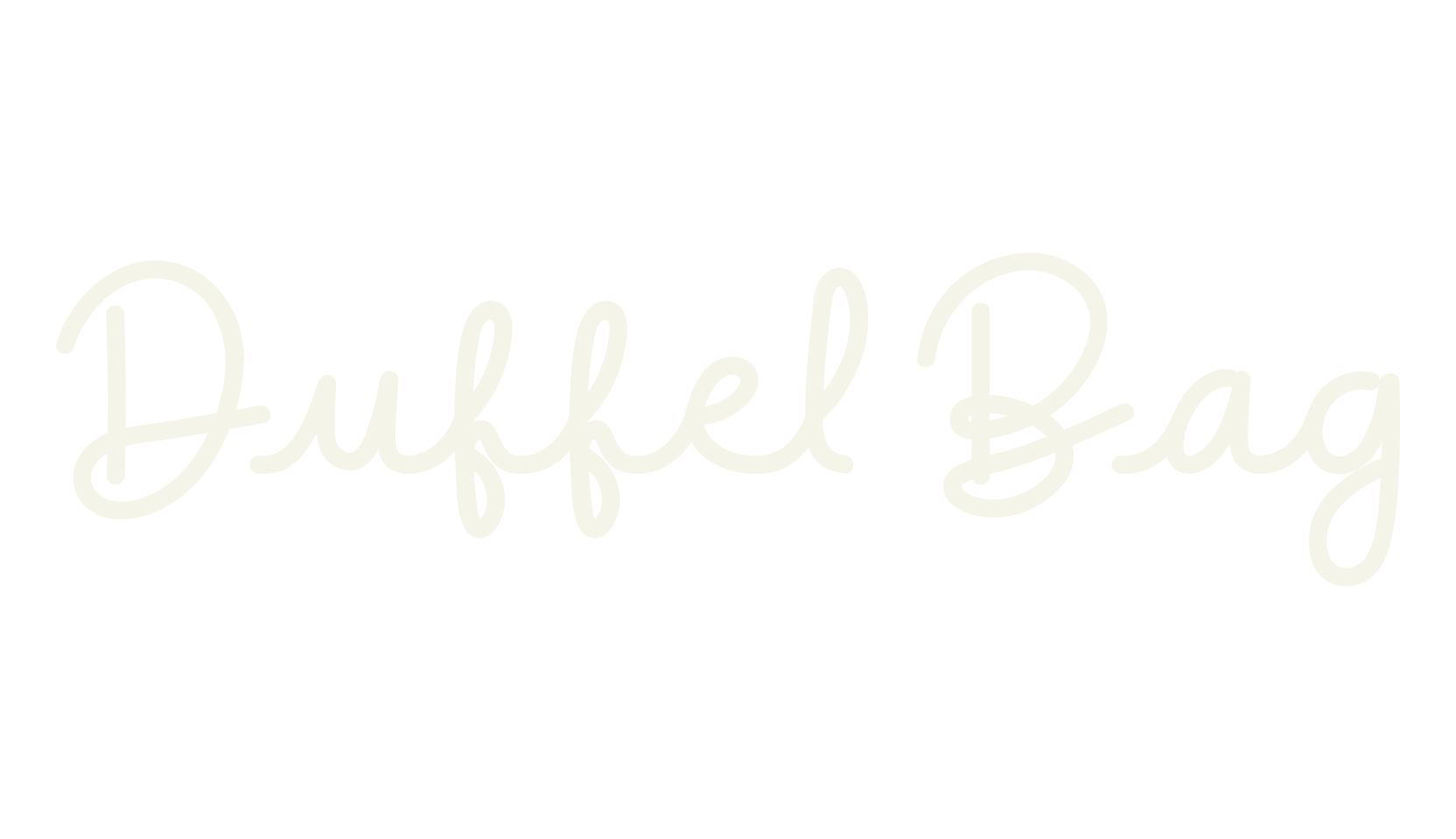 Duffel Bag, signature font preview