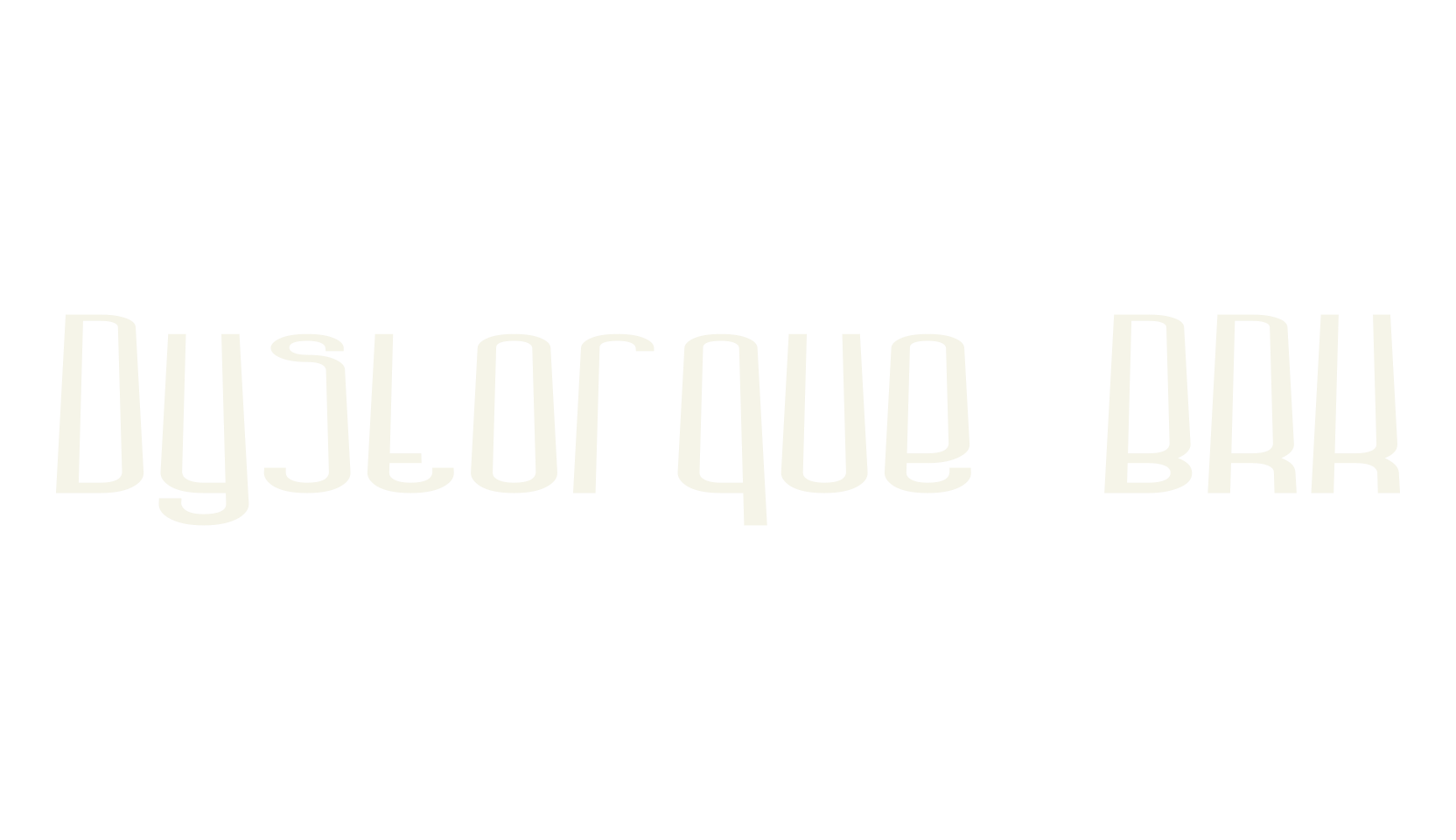 Dystorque BRK, display font preview