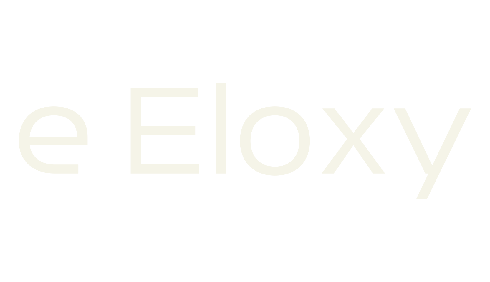 e Eloxy, logo font preview