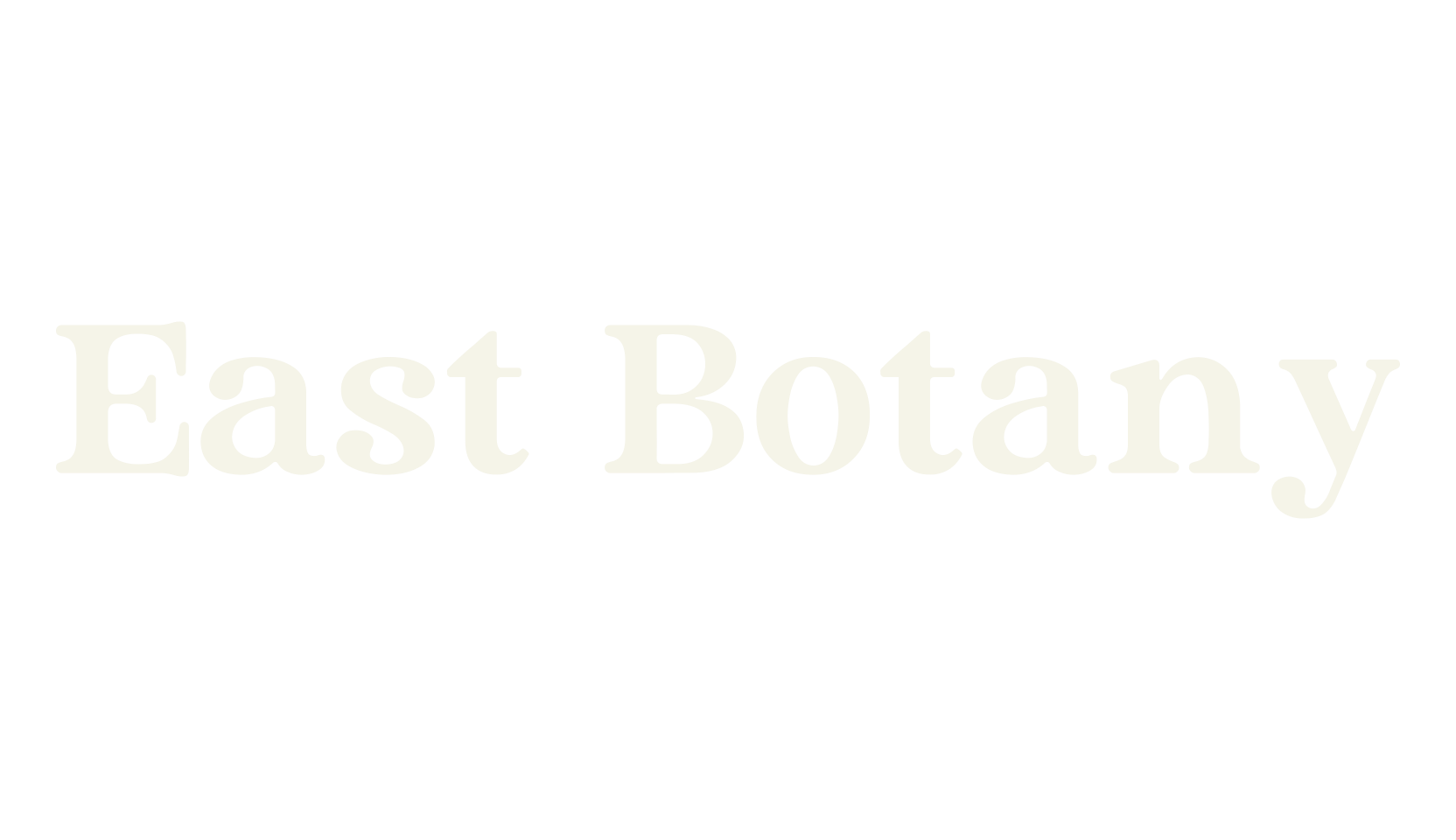 East Botany, bold font preview