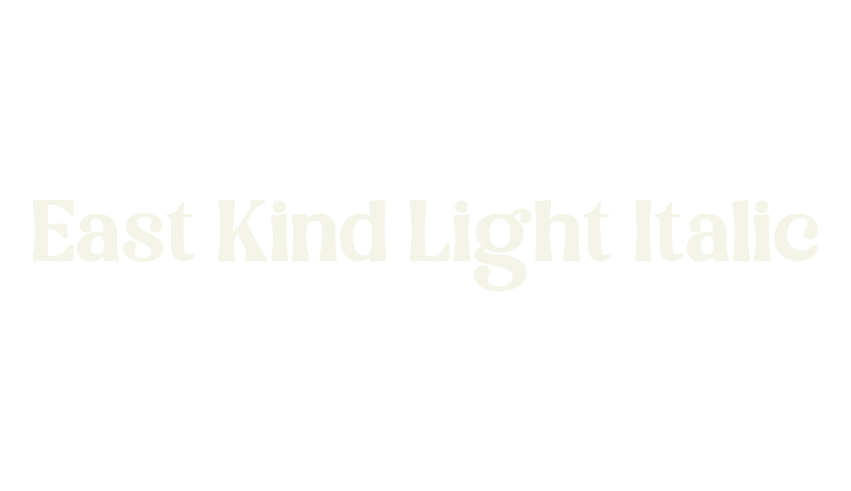 East Kind Light Italic, fun font preview