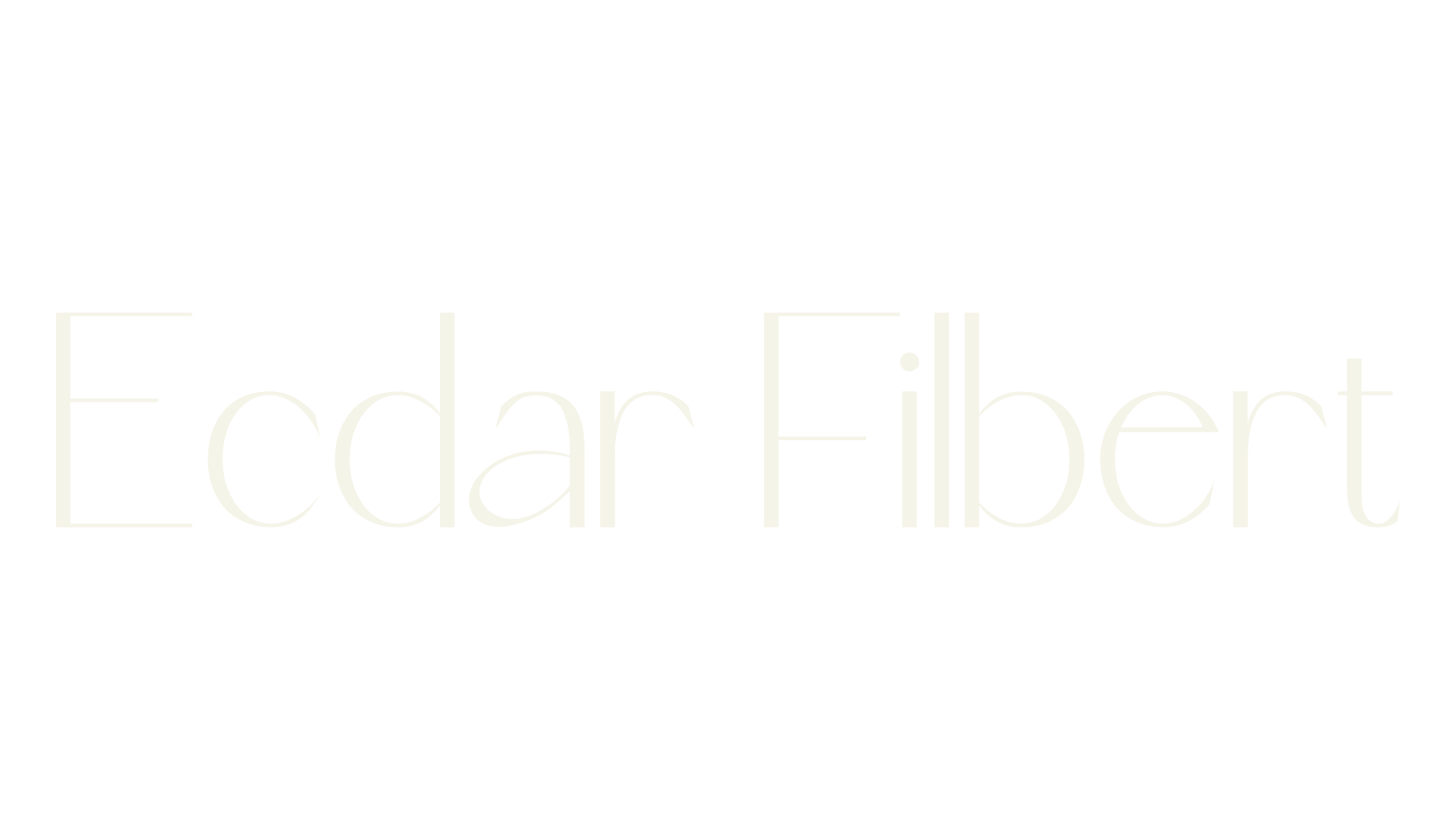 Ecdar Filbert, cafe font preview