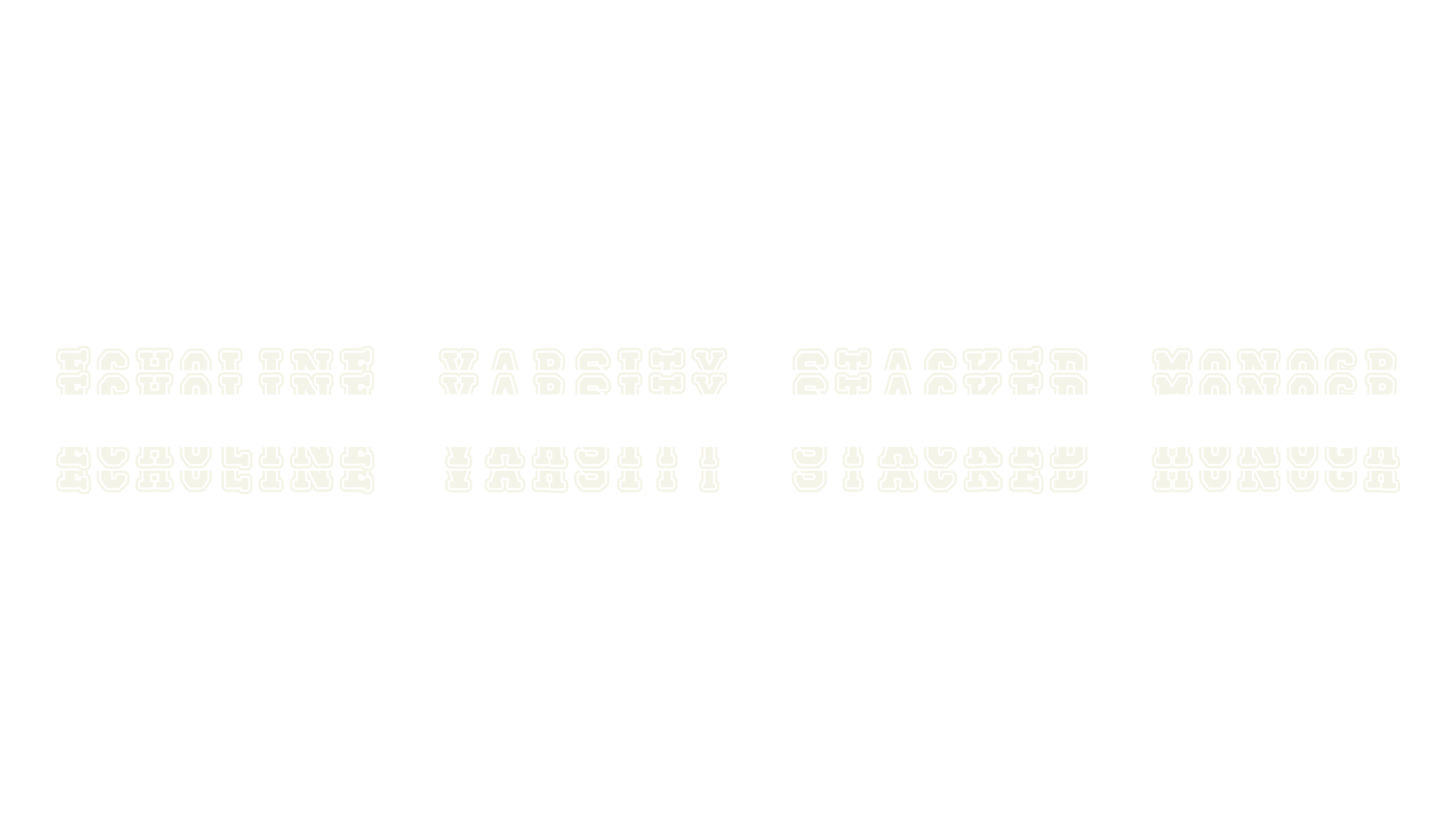 Echoline Varsity Stacked Monogr, procreate font preview