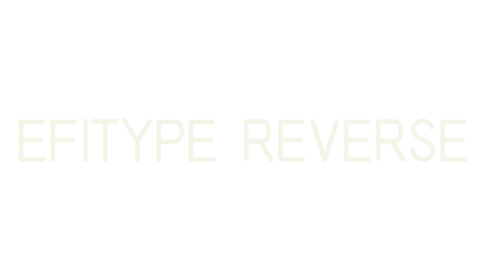 EFITYPE REVERSE, sans serif font preview