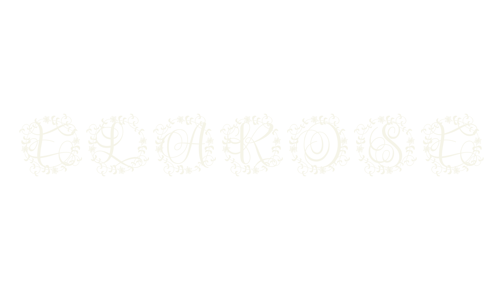 Elarose, monogram font preview