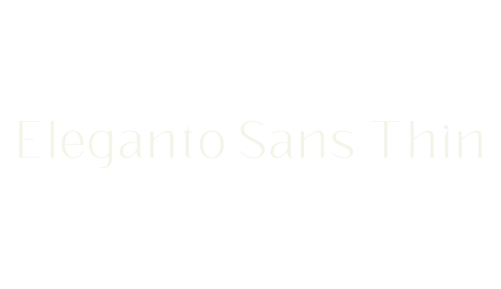 Eleganto Sans Thin, thin font preview