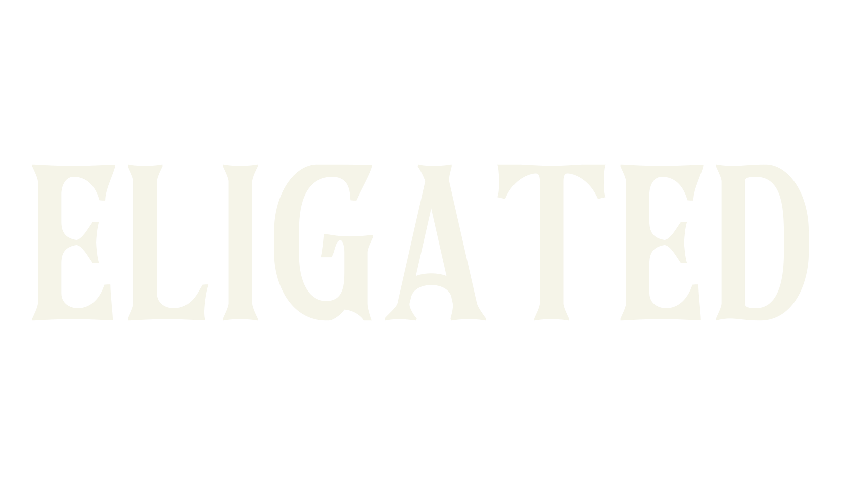 Eligated, serif font preview
