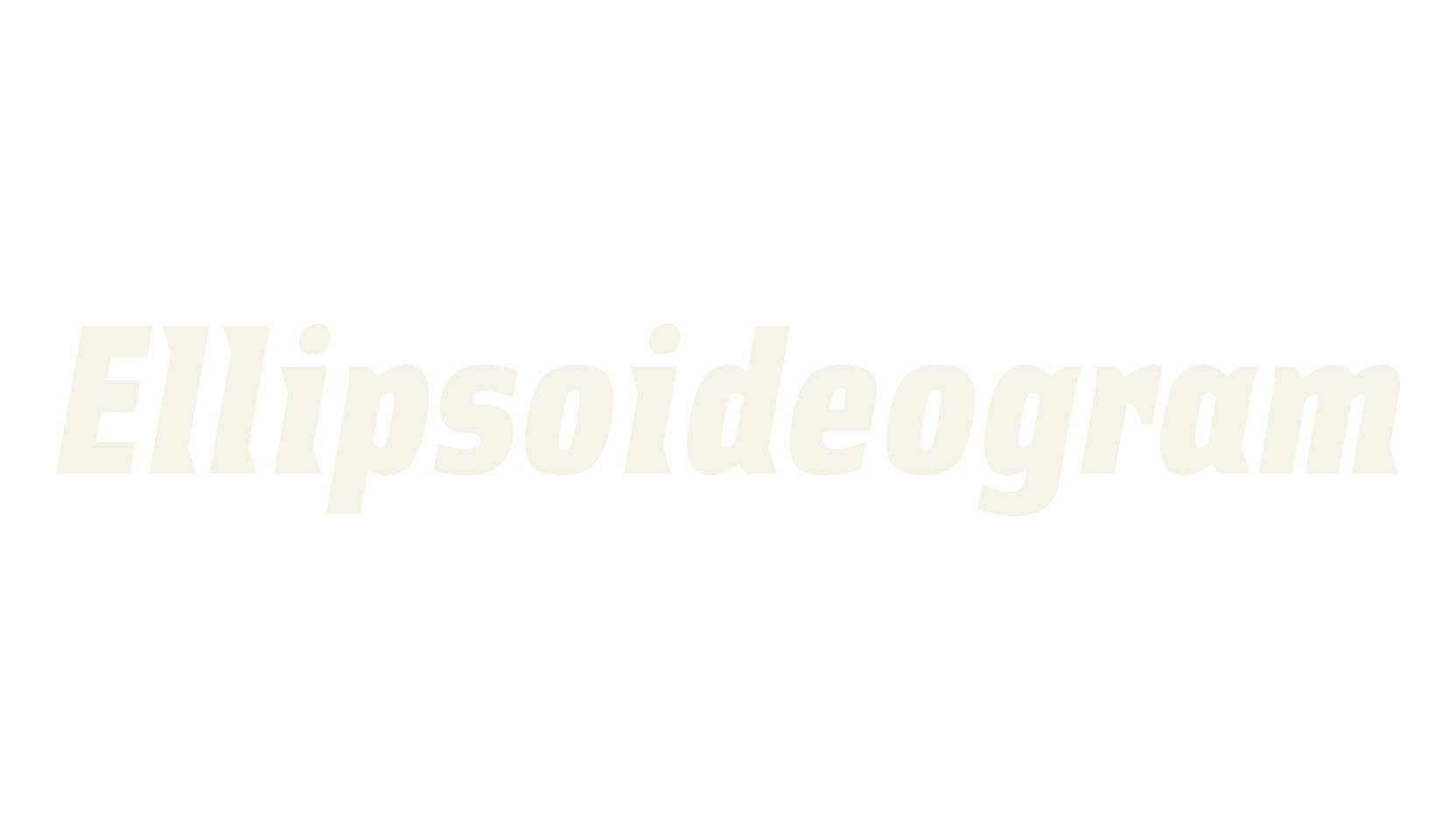 Ellipsoideogram, basic font preview