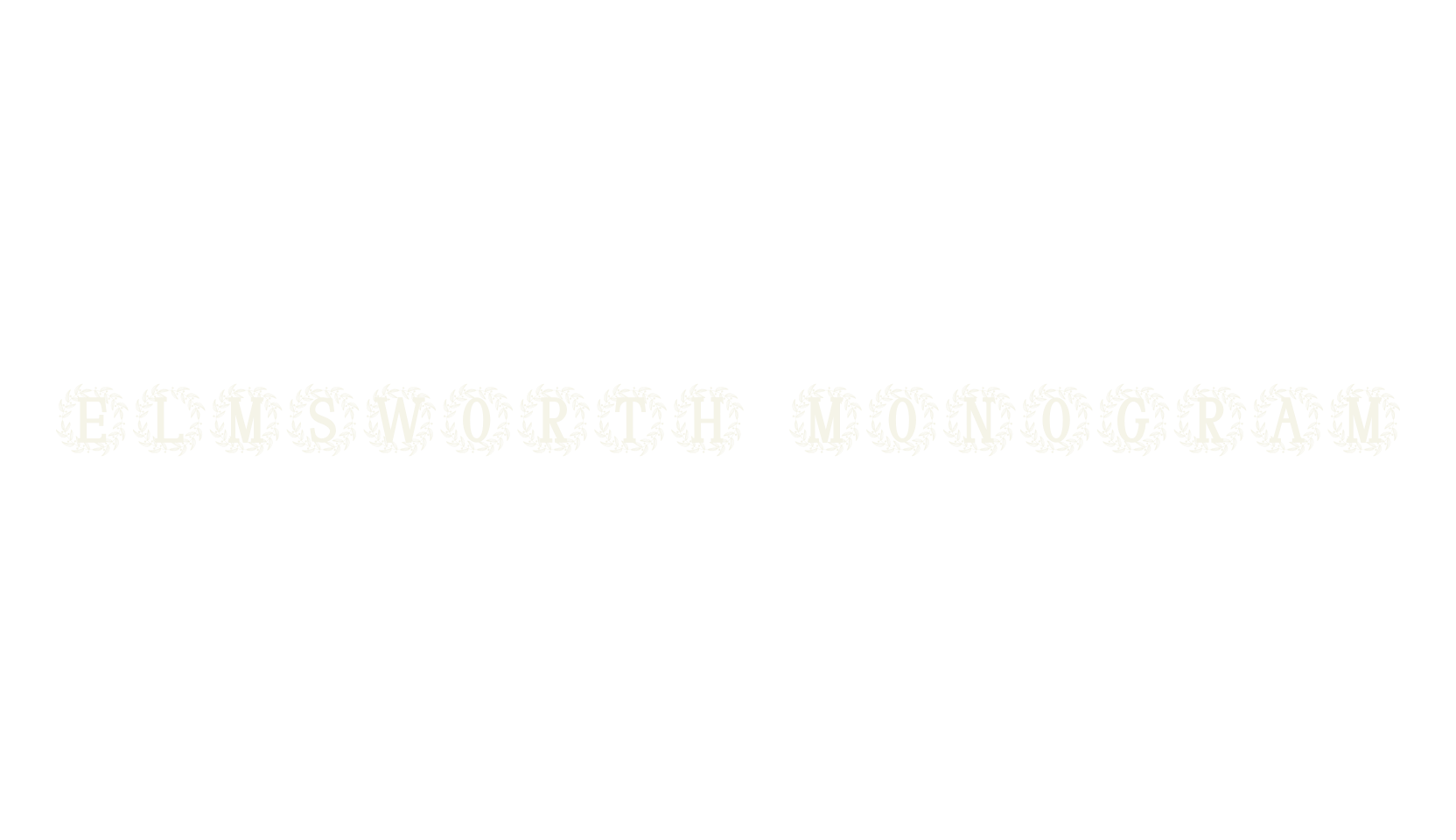 Elmsworth Monogram, monogram font preview