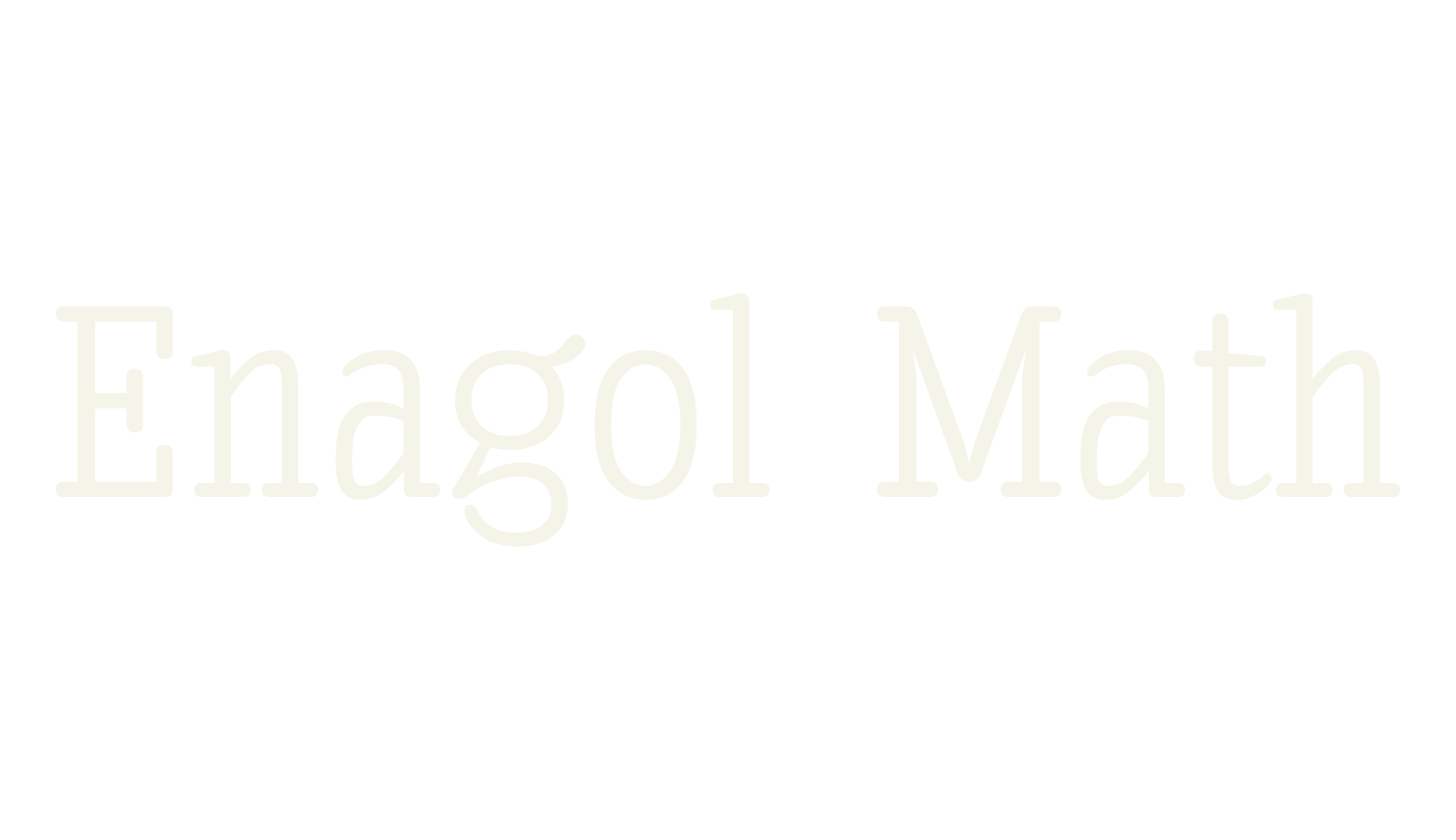 Enagol Math, condensed font preview