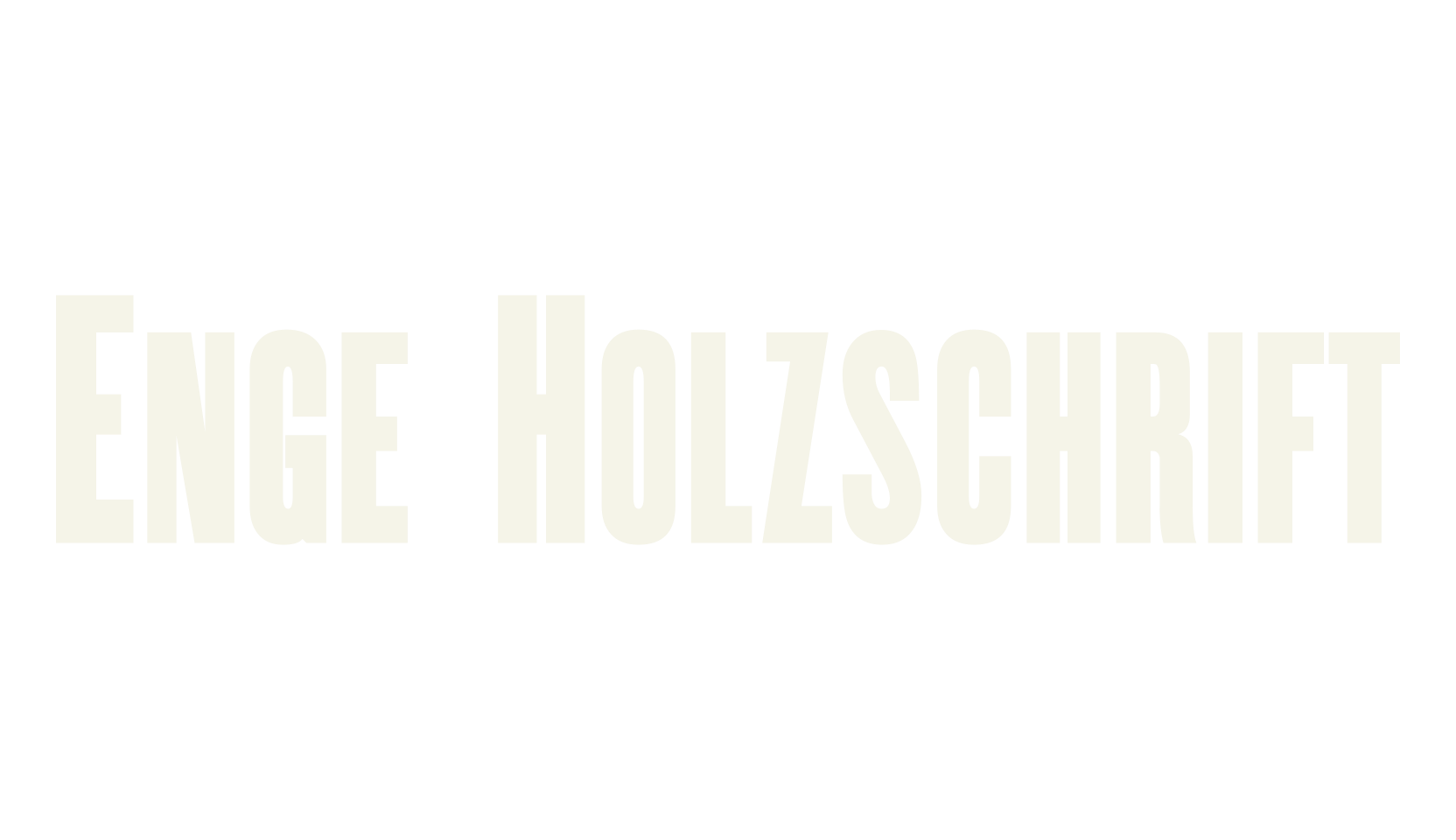 Enge Holzschrift, sans font preview