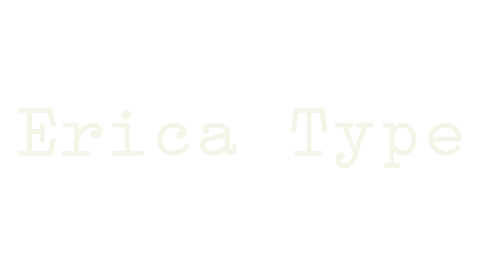 Erica Type, typewriter font preview
