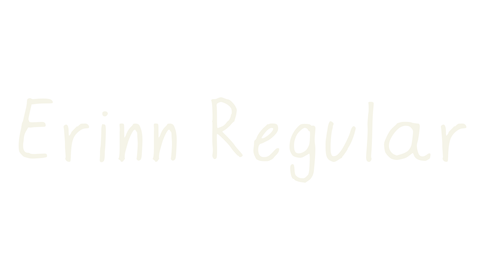 Erinn Regular, messy font preview