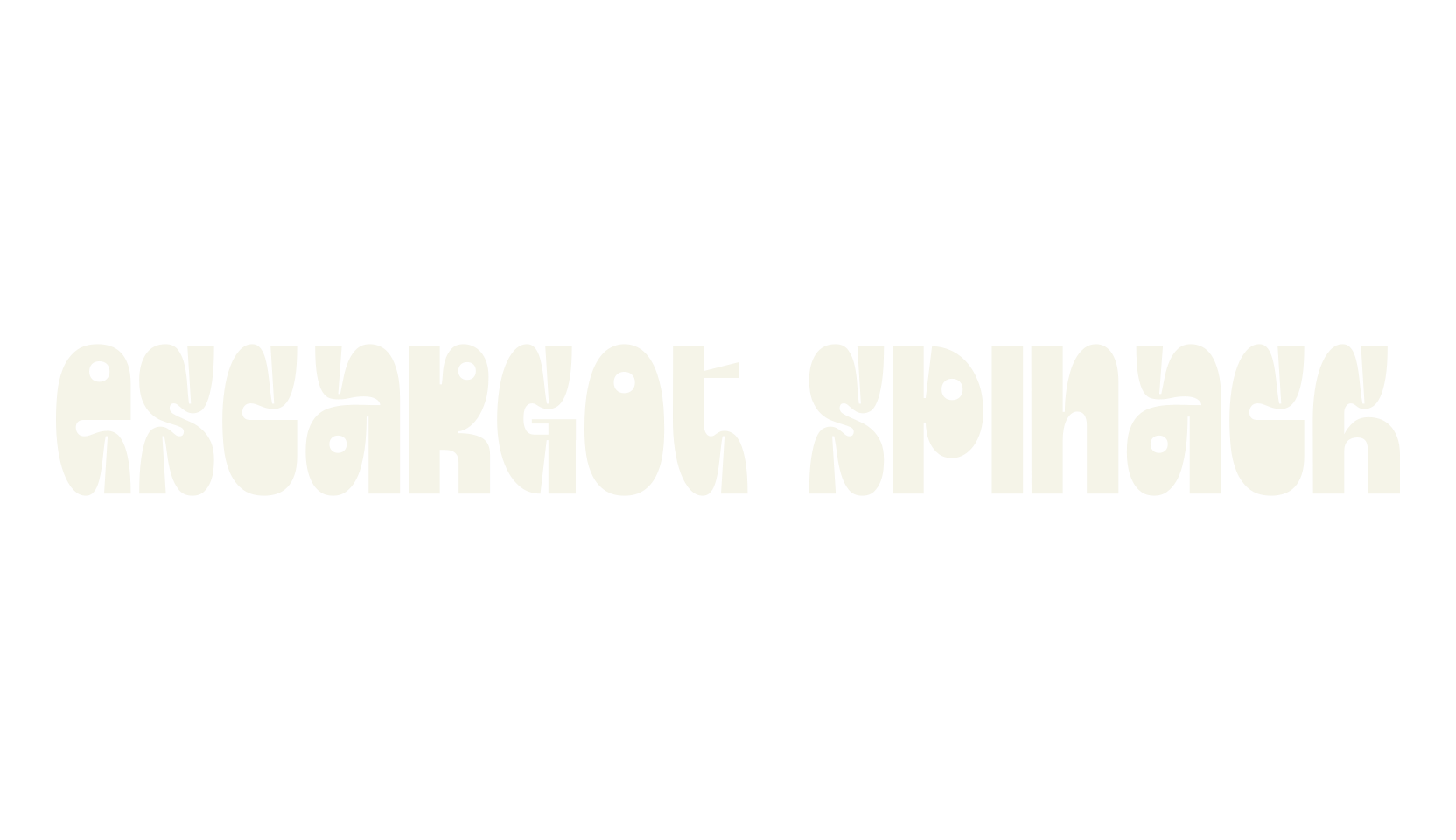 Escargot Spinach, 1990s font preview