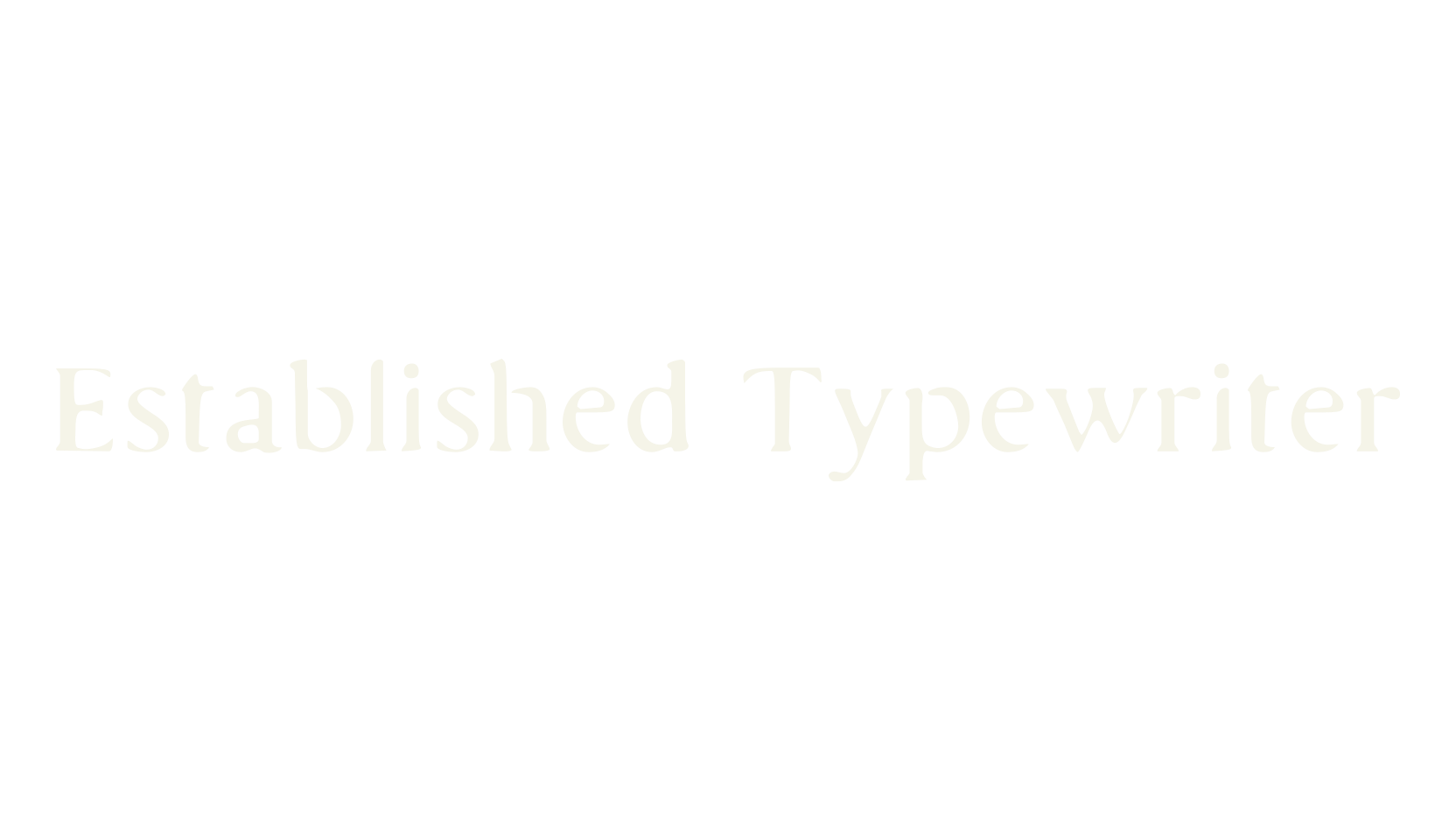 Established Typewriter, typewriter font preview