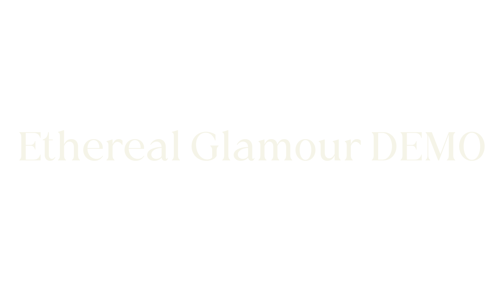 Ethereal Glamour DEMO, modern font preview