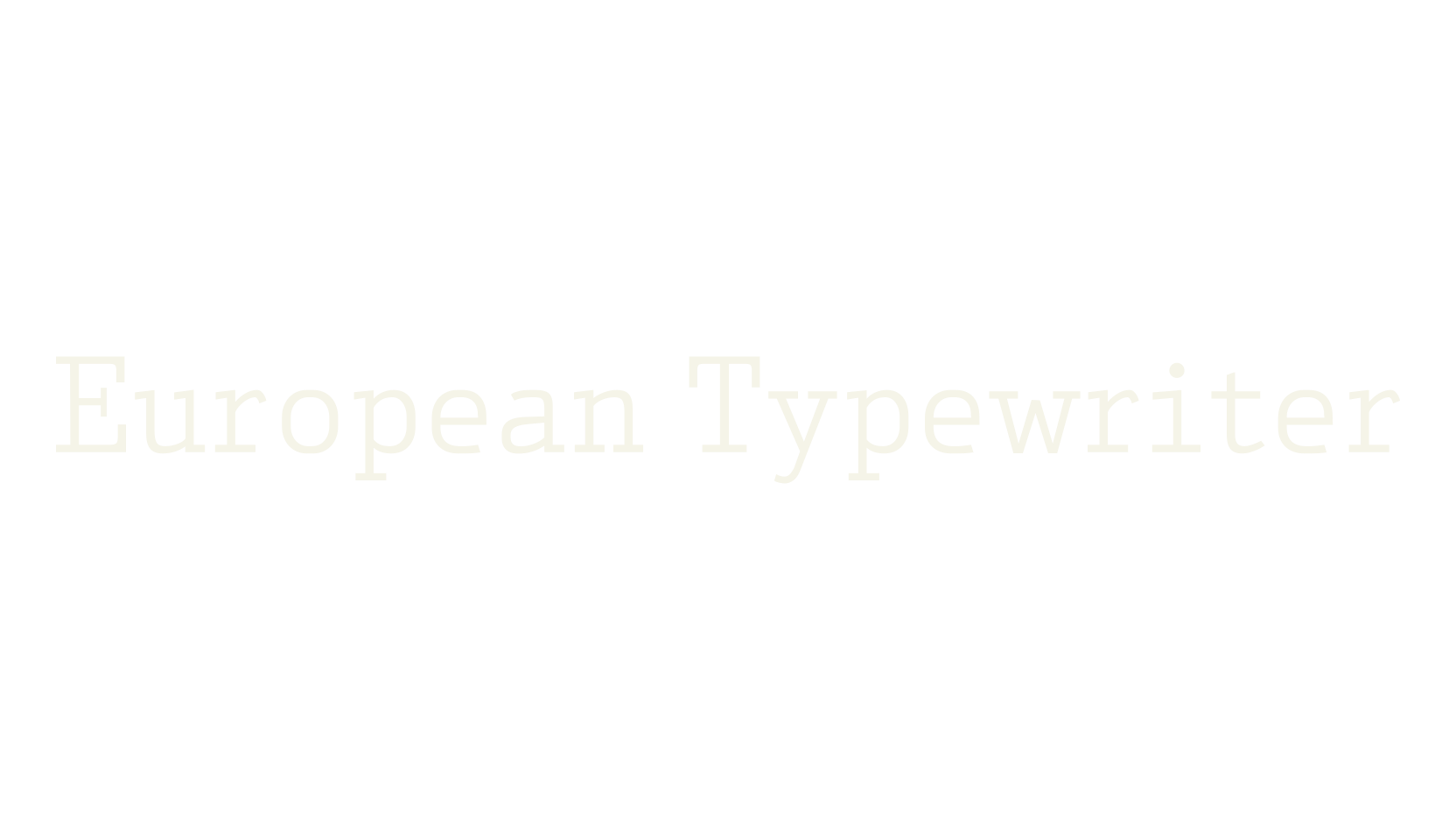 European Typewriter, display market font preview