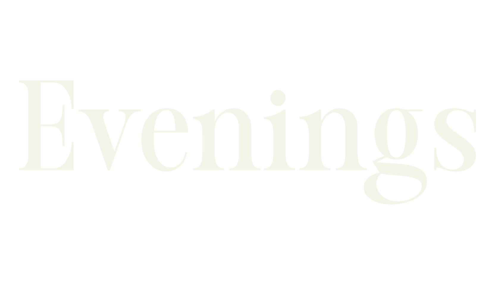Evenings, tall font preview