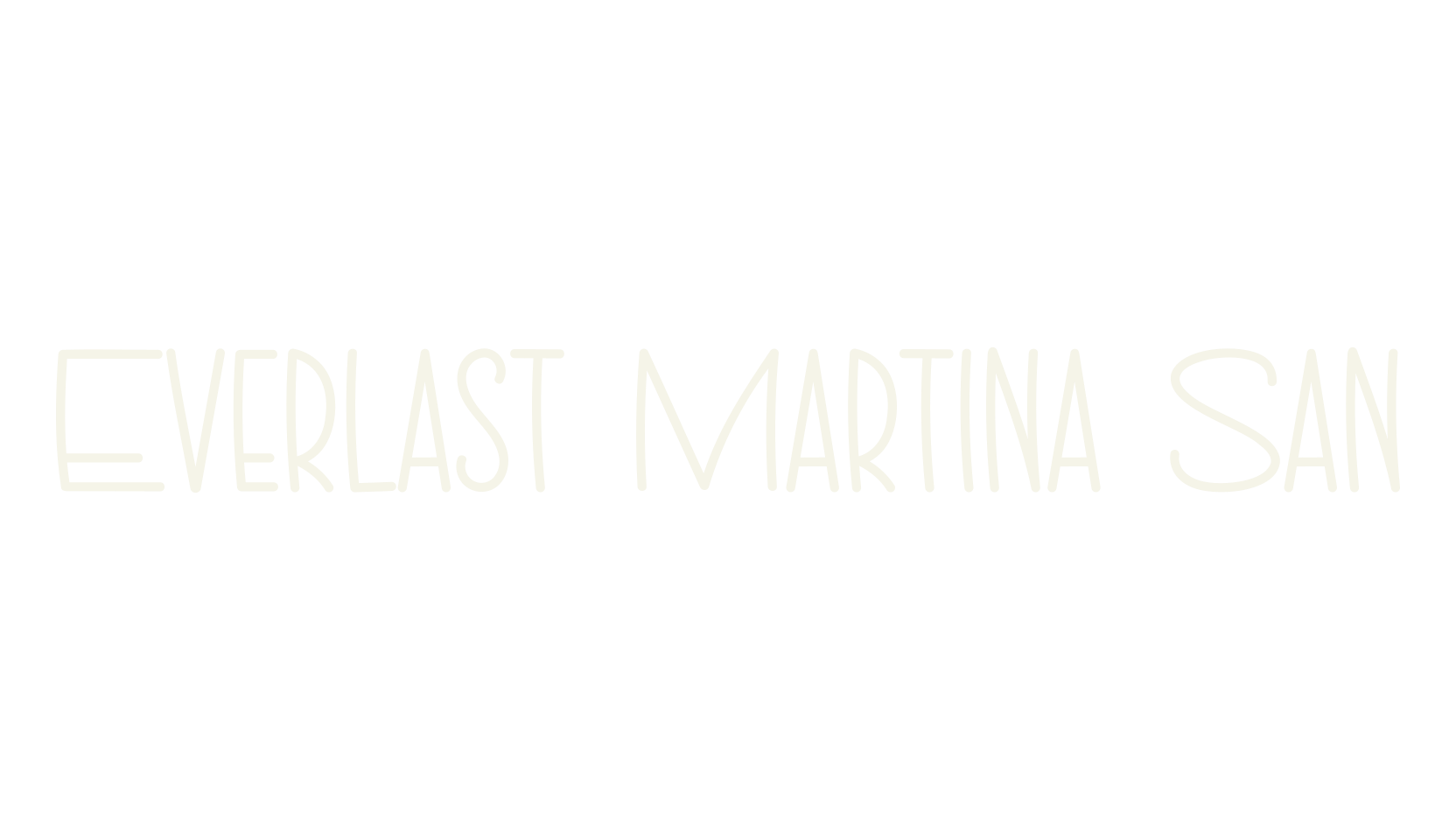 Everlast Martina San, single line font preview