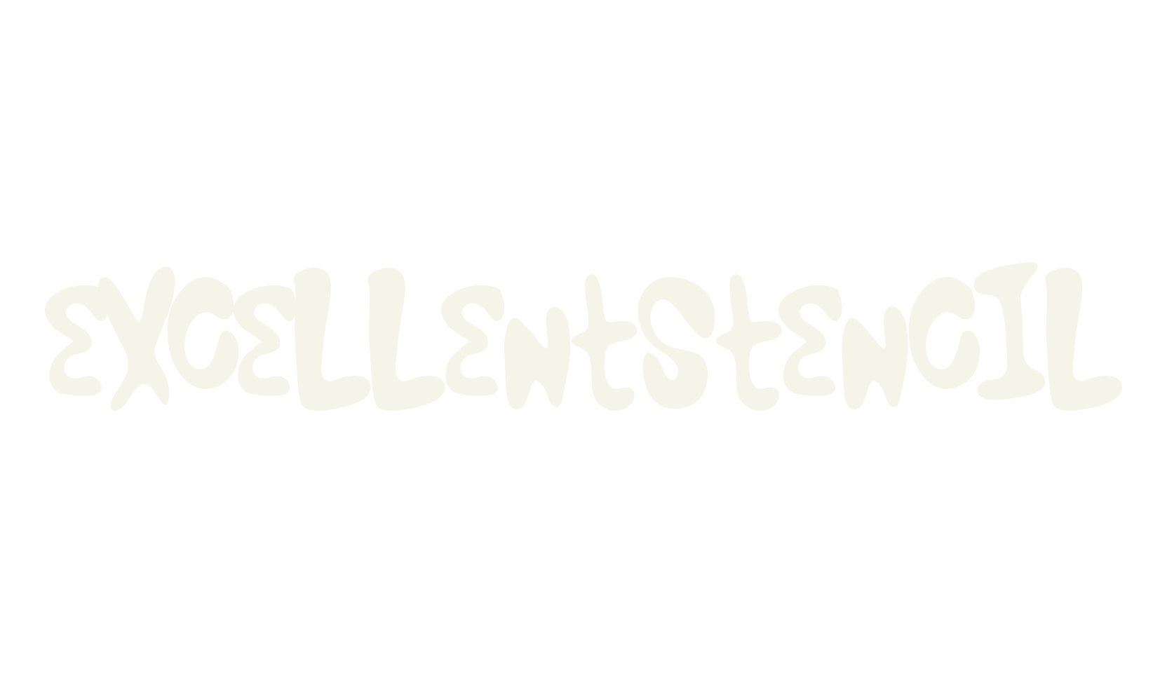 ExcellentStencil, whimsical font preview