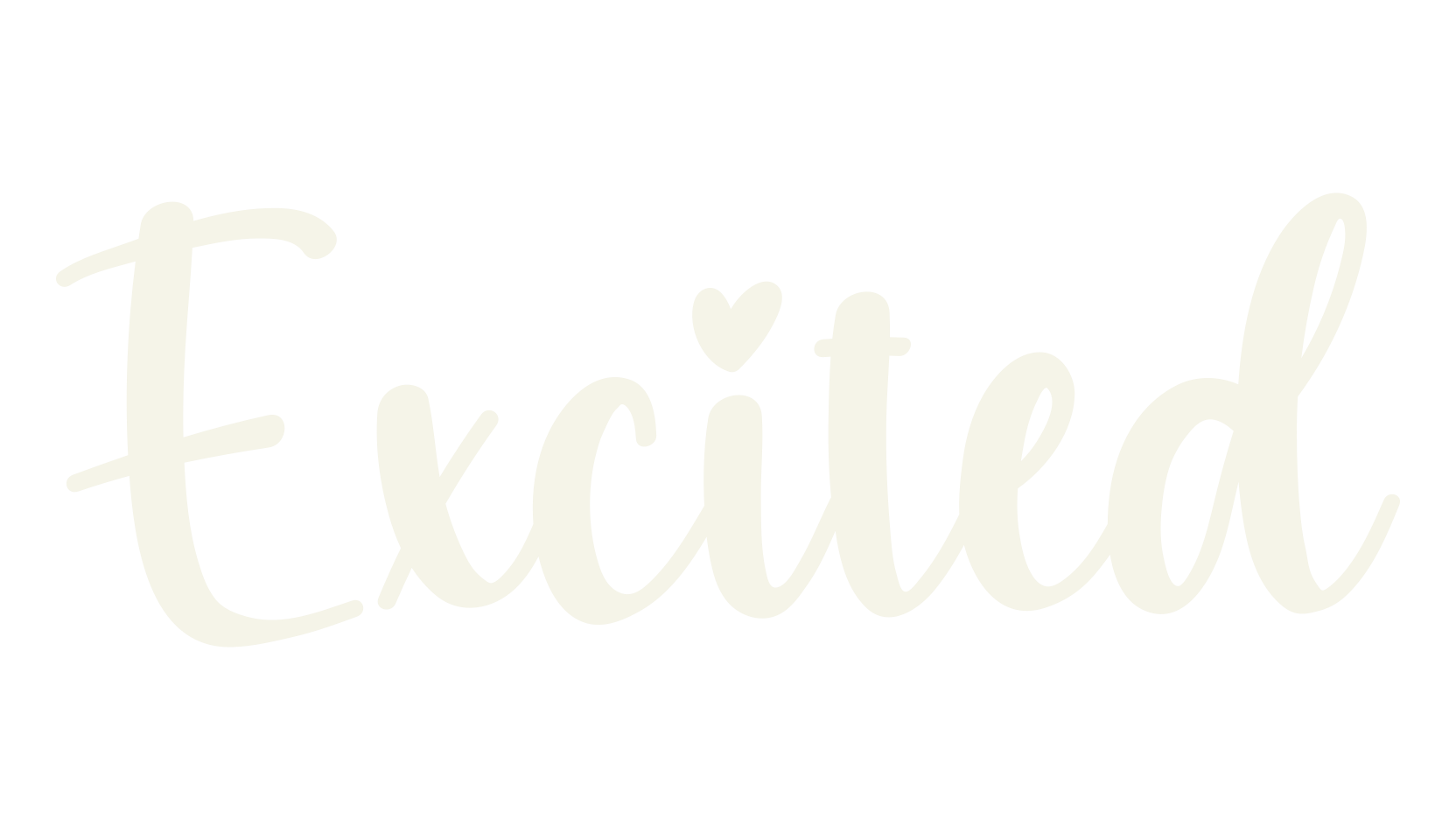 Excited, fashion script font preview