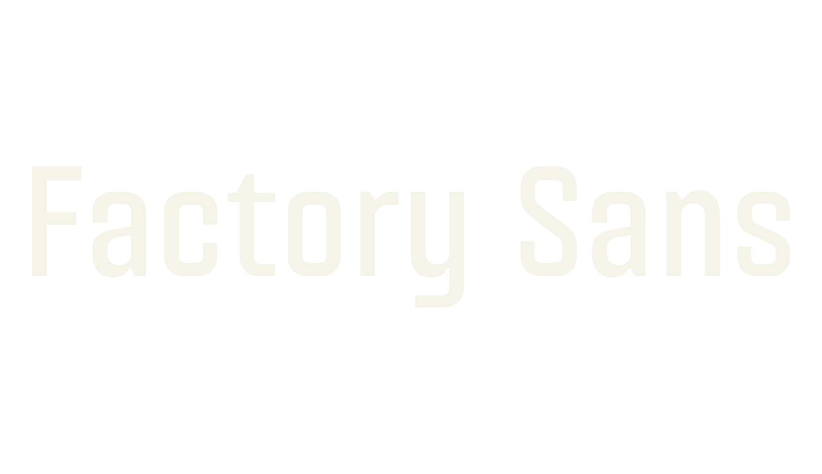 Factory Sans, sans font preview