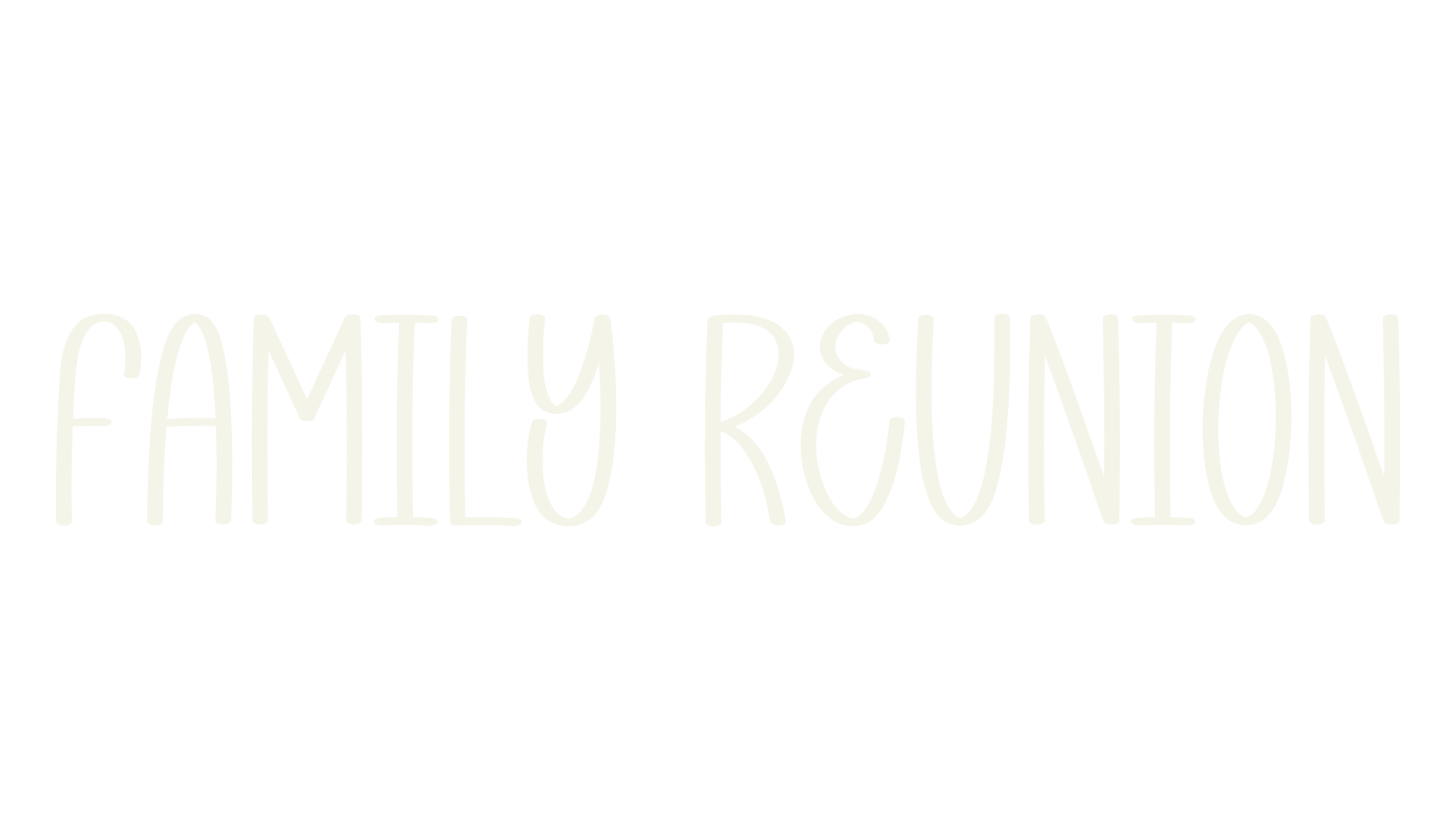 Family Reunion, script font preview