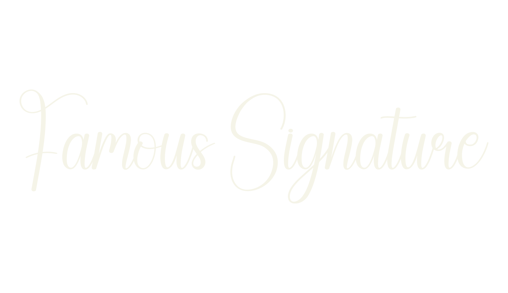 Famous Signature, signature font preview