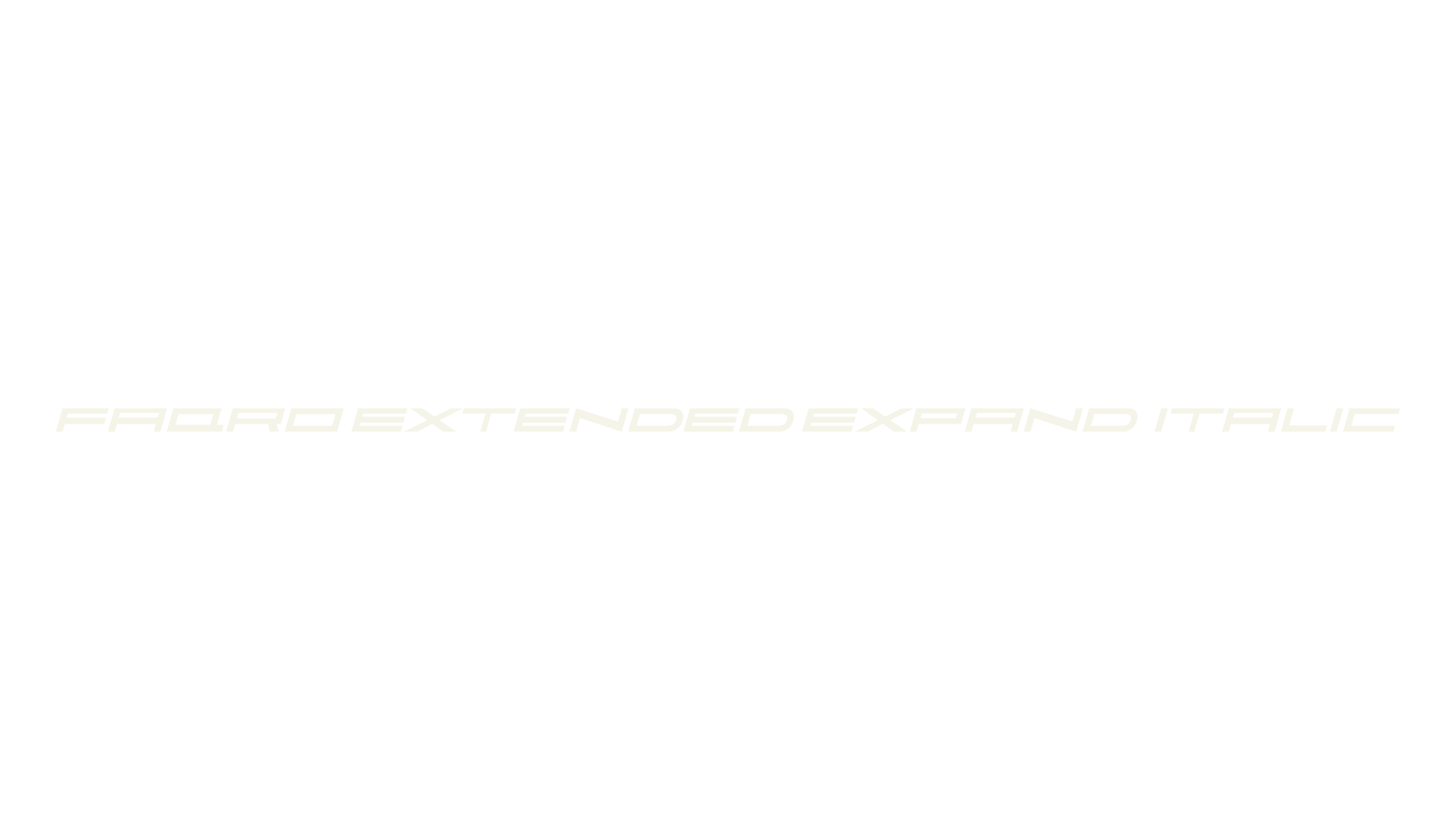 Faqro Extended Expand Italic, energy font preview
