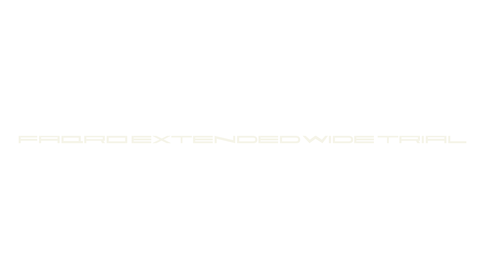 Faqro Extended Wide Trial, techno font preview