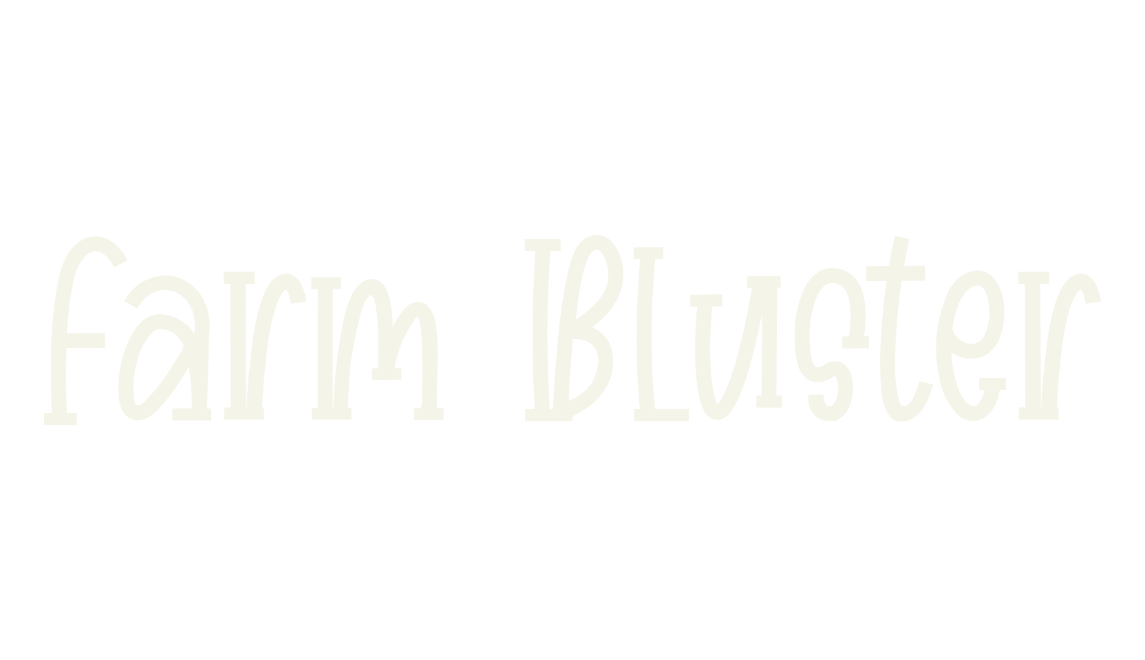 Farm Bluster, unique font preview