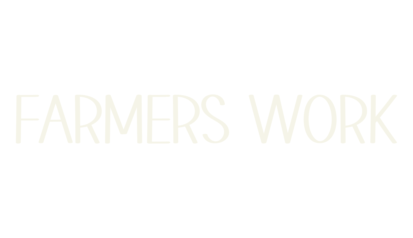 FARMERS WORK, modern font preview