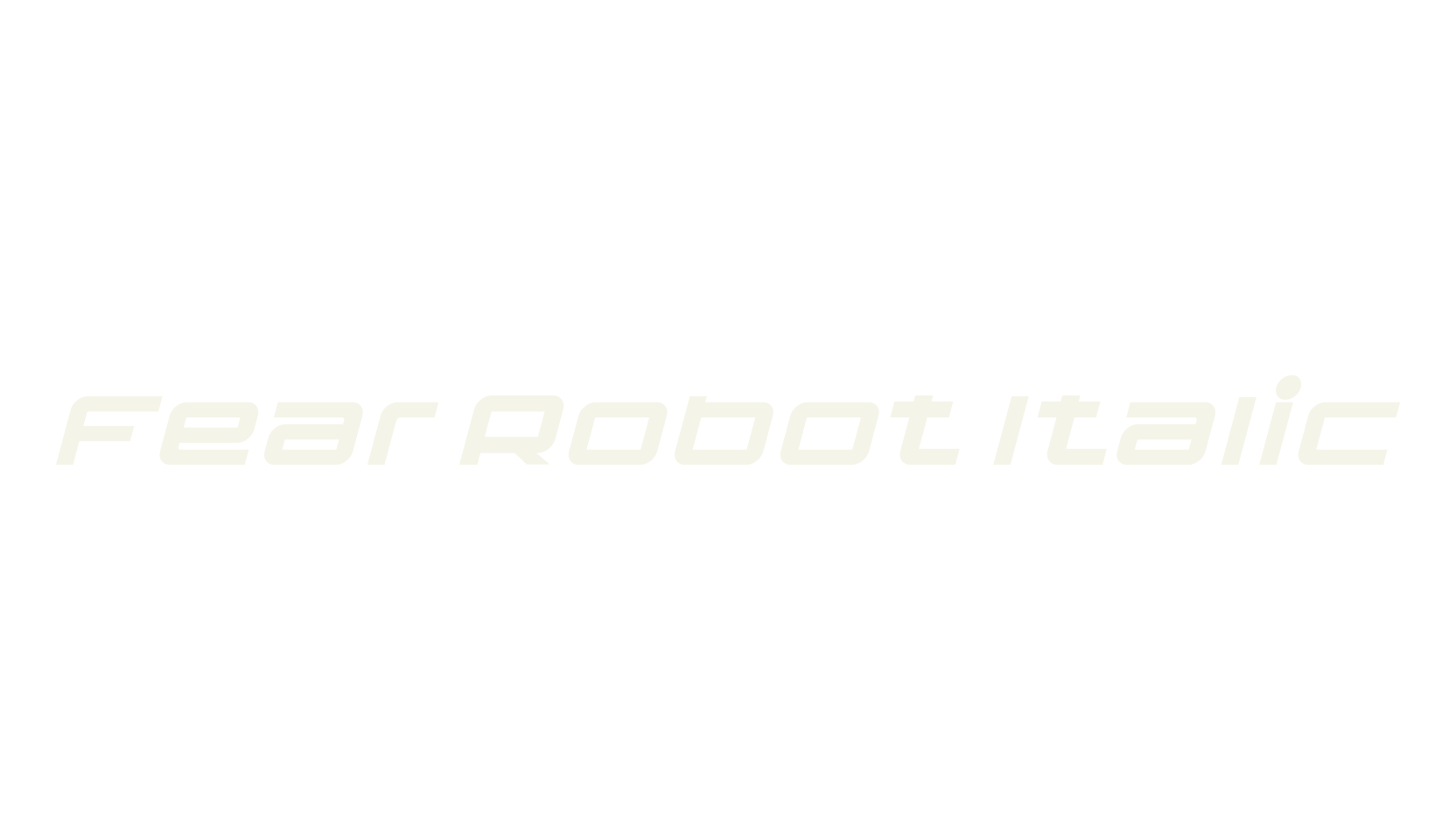 Fear Robot Italic, techno font preview