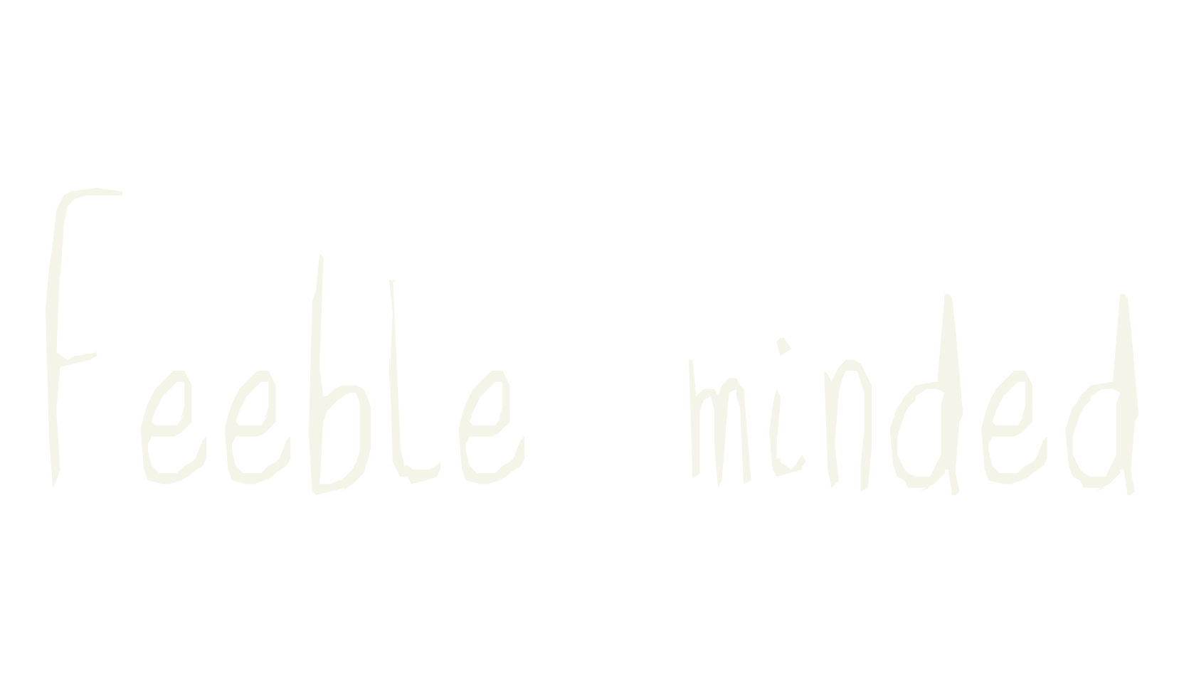 Feeble minded, handwriting font preview