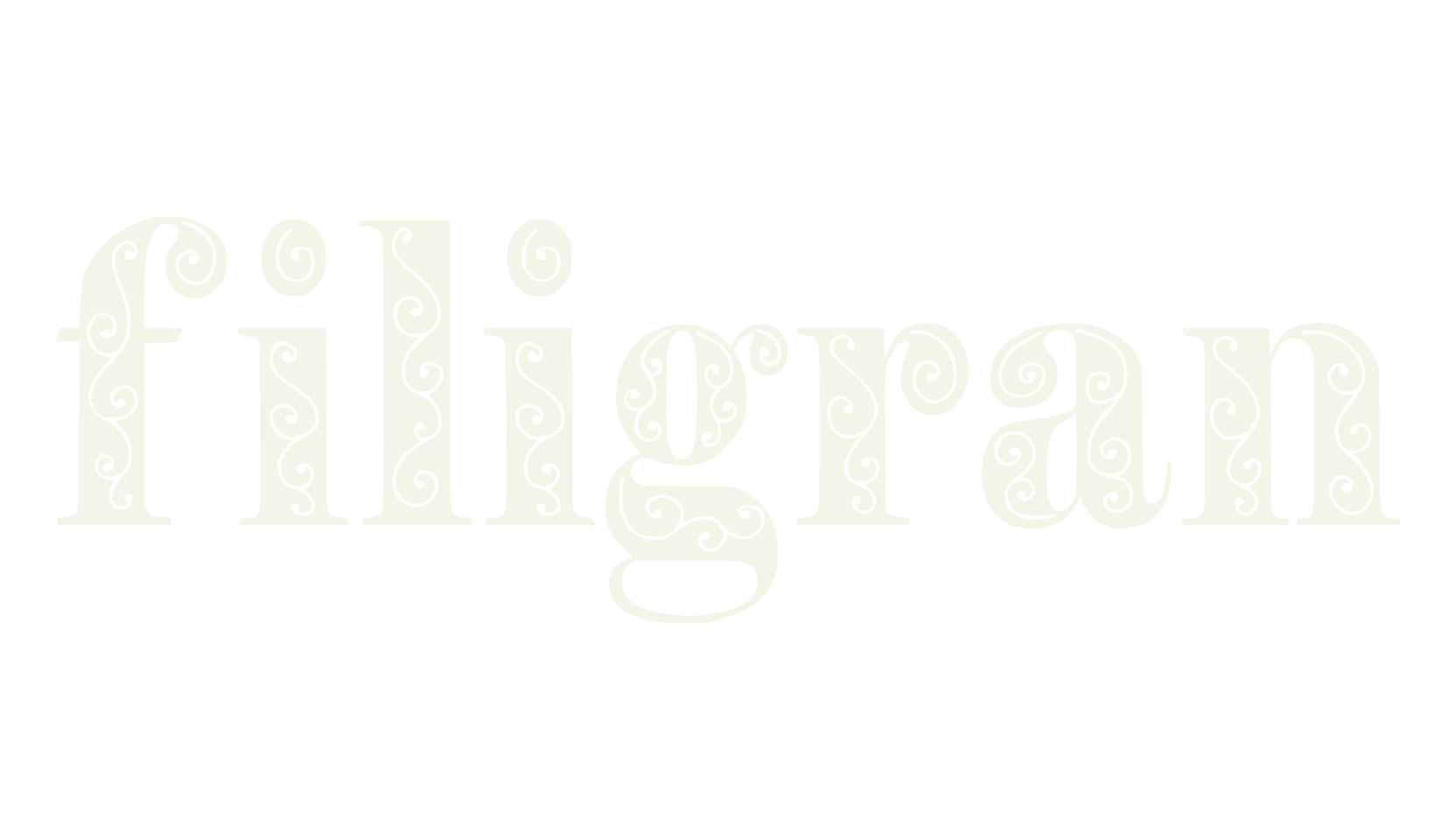 Filigran, filigree font preview