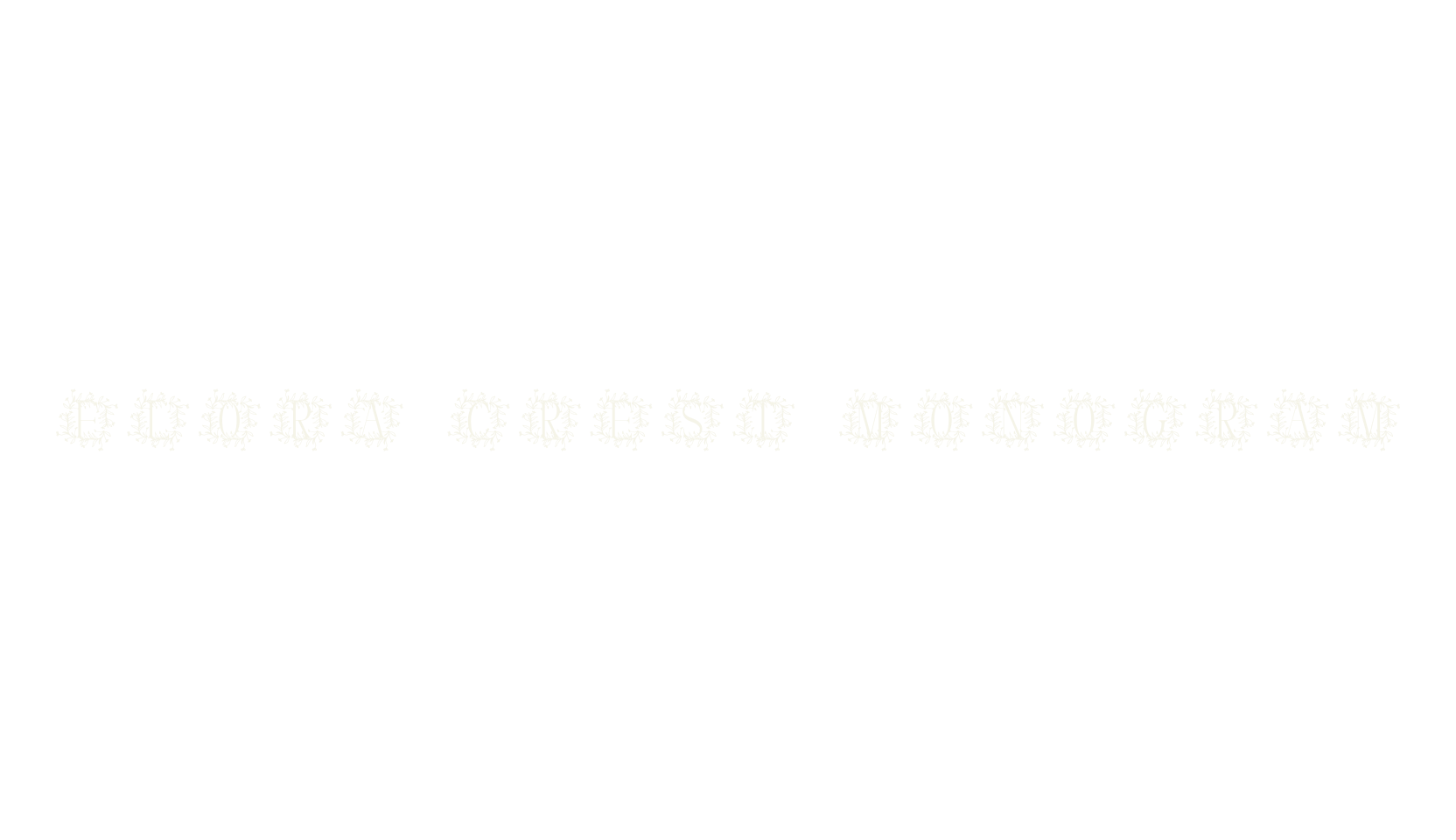 Flora Crest Monogram, floral font preview