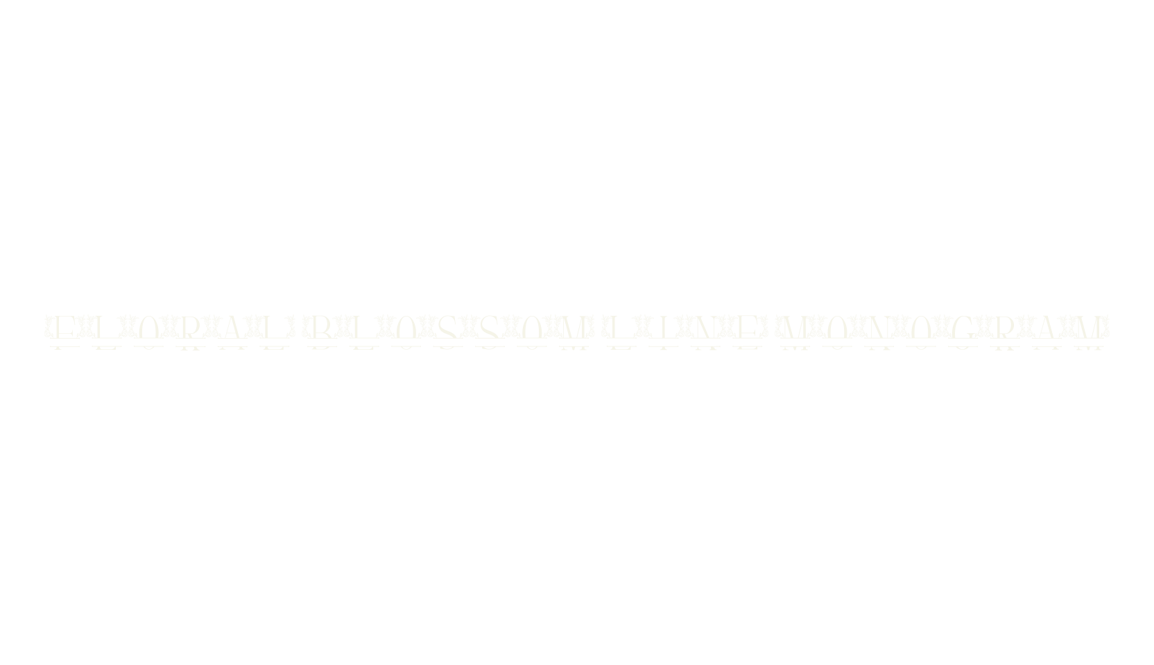 Floral Blossom Line Monogram, monogram font preview