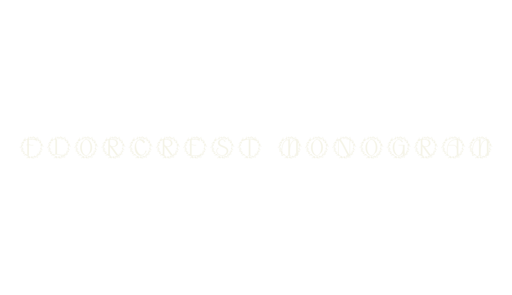 Florcrest Monogram, embroidery font preview