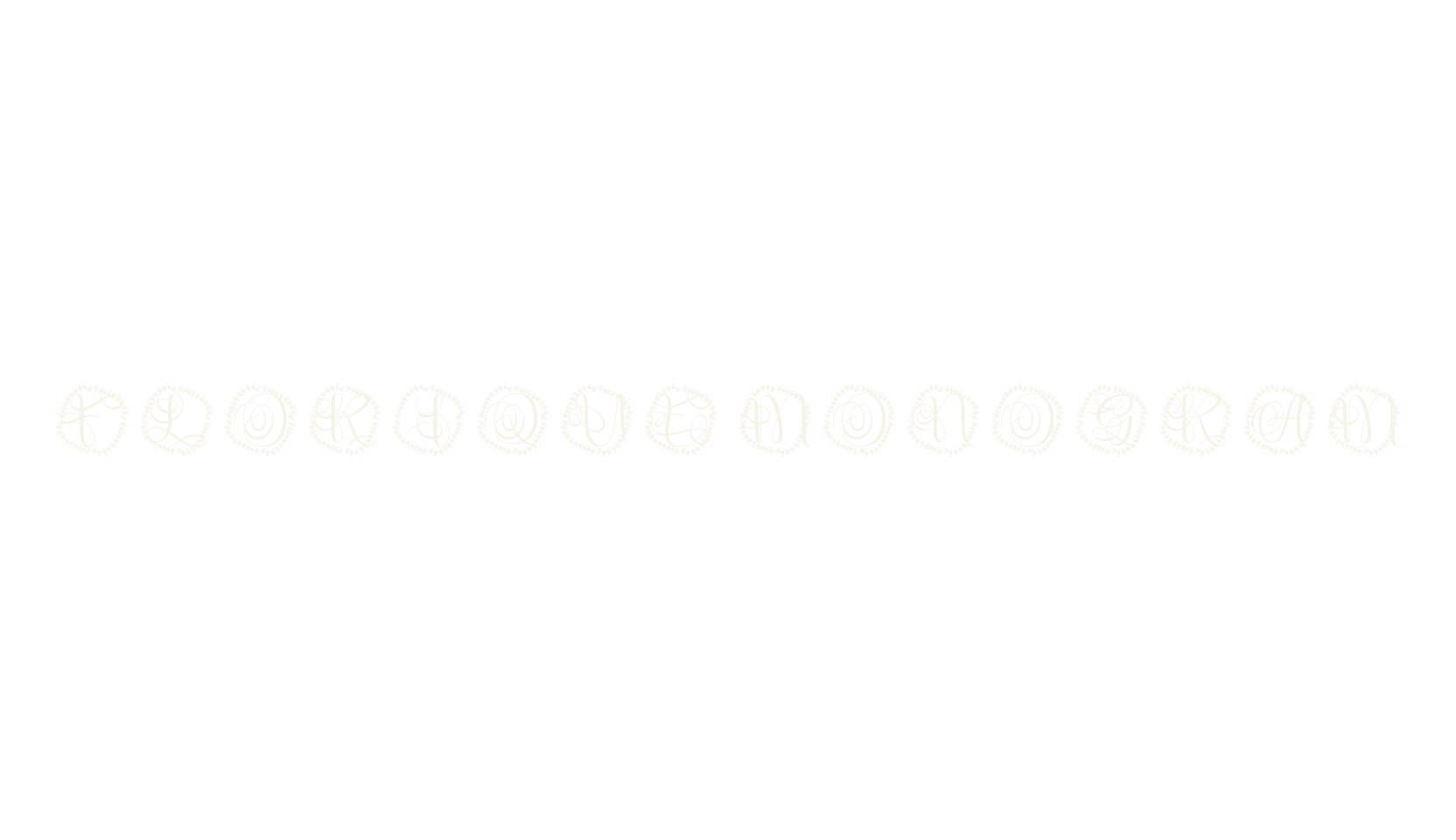 Florique Monogram, monogram font preview